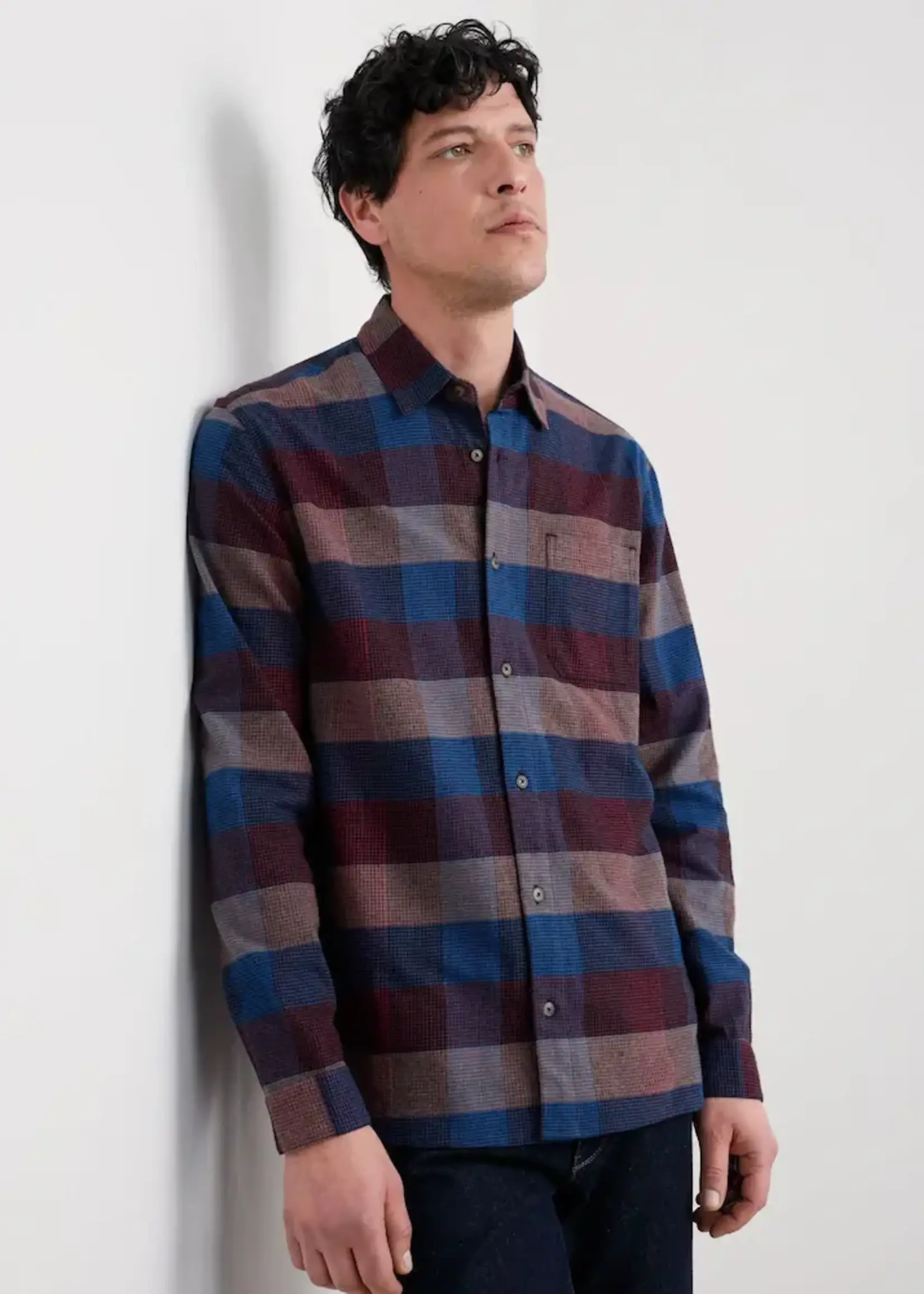 SEASALT CORNWALL SEASALT MEN’S FATHOMER SHIRT TRYSTAN CONKER