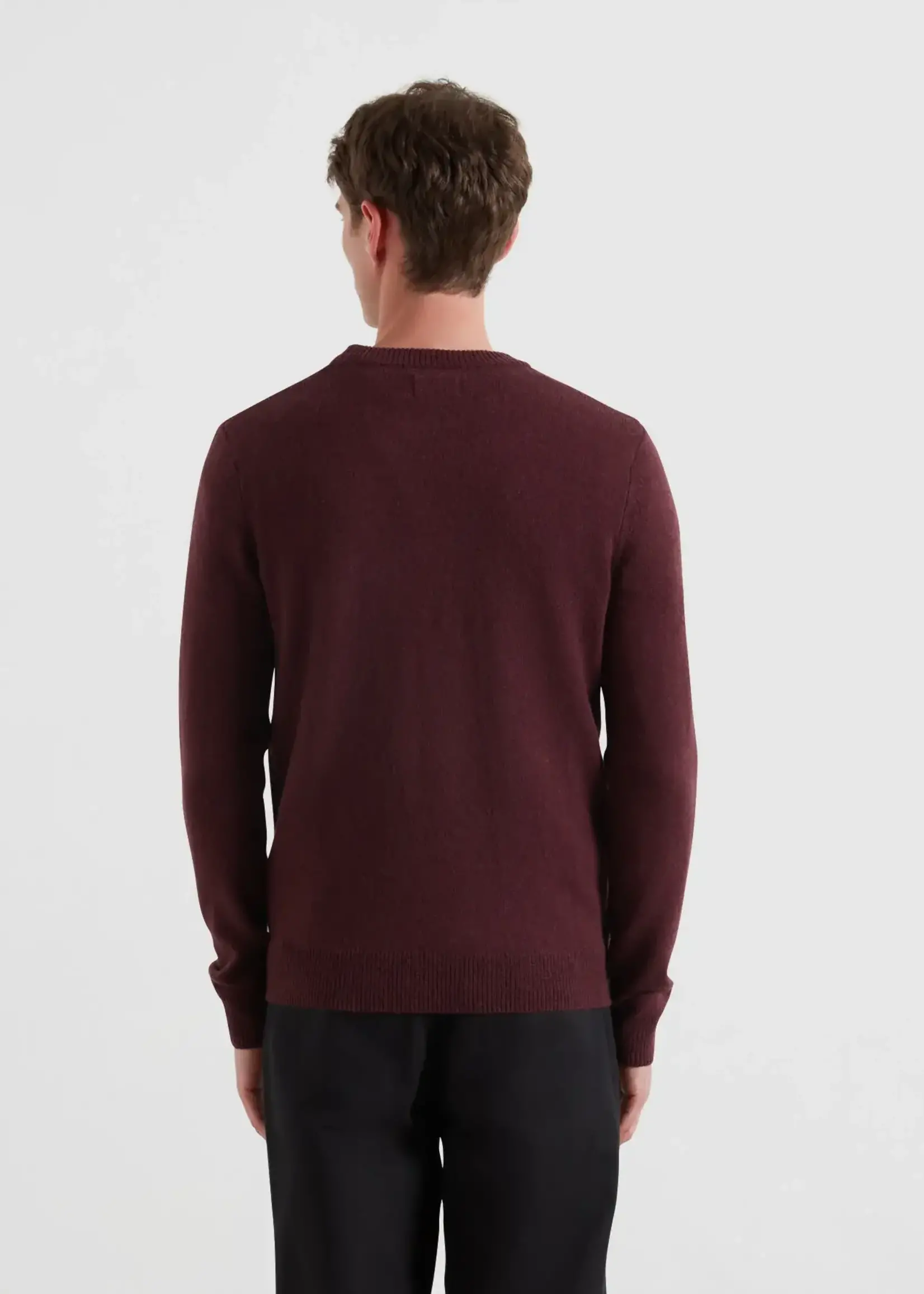 FARAH FARAH MAIDSTONE LAMBSWOOL CREW SWEATER BORDEAUX