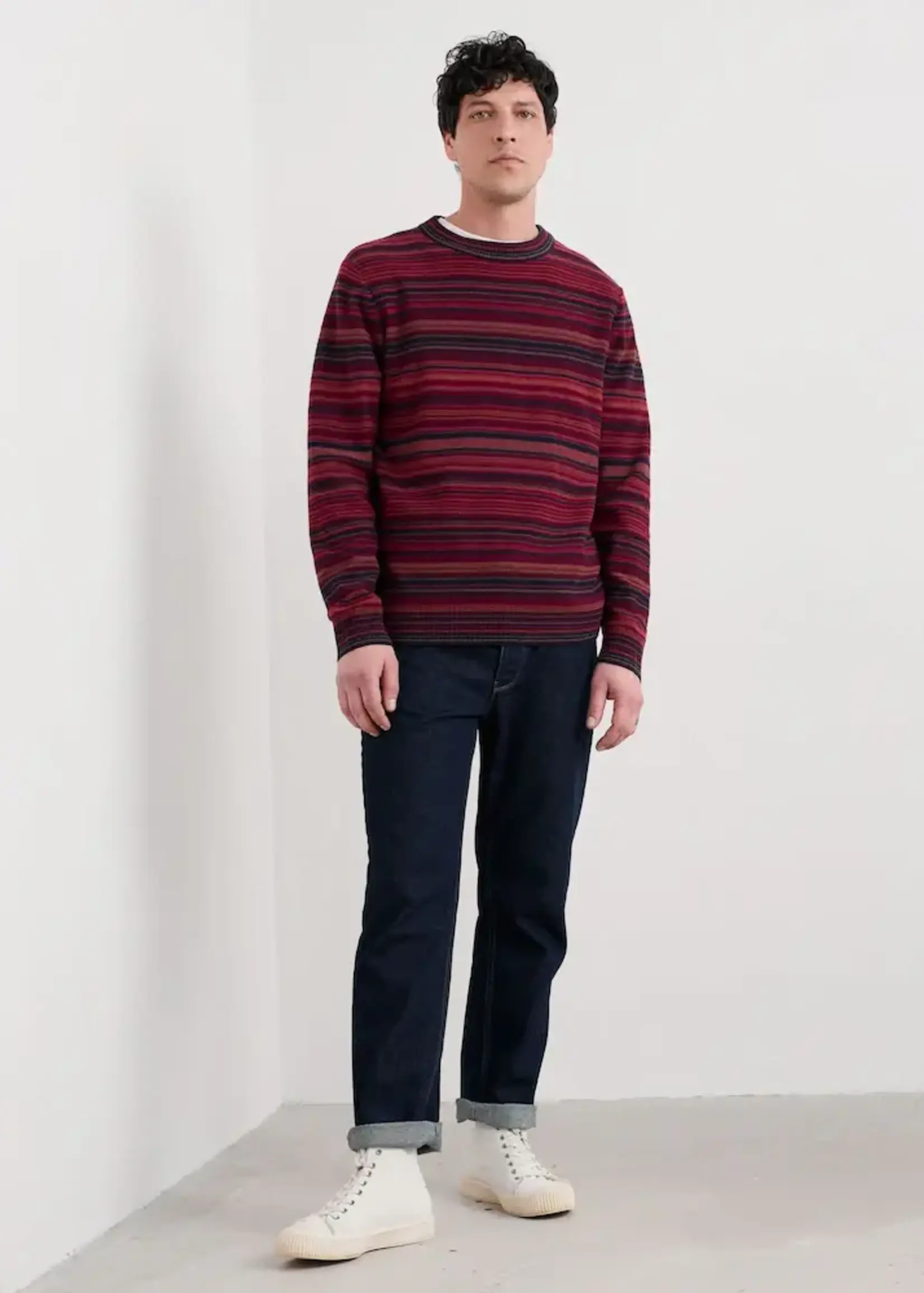 SEASALT CORNWALL SEASALT MEN’S NOTEBOOK JUMPER DIZZARD CONKER
