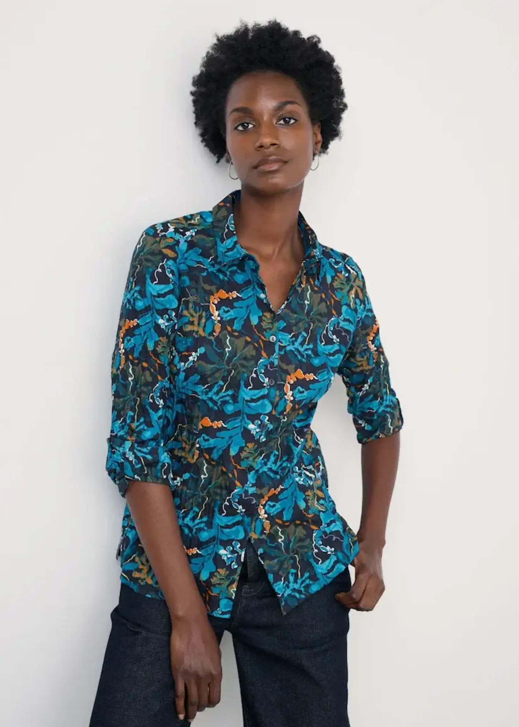 SEASALT CORNWALL SEASALT LARISSA SHIRT FLOATING FRONDS MARITIME
