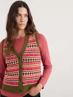 SEASALT CORNWALL SEASALT PERCELLA COVE WAISTCOAT VEST MERINO SCILLIA ARAN MULTI