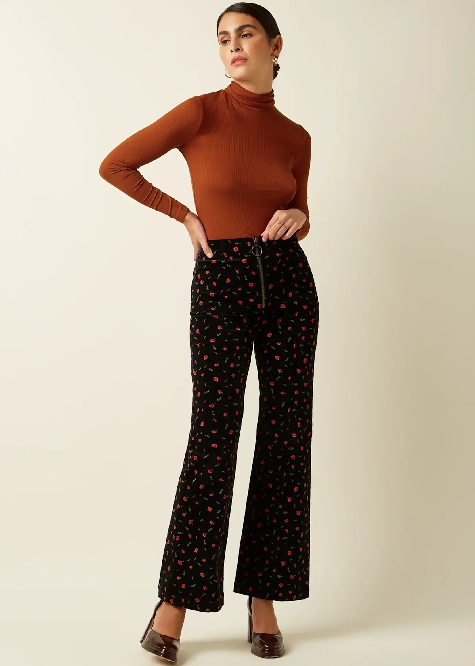 KING LOUIE KING LOUIE ROLLNECK TOP UNI RIB SPICEY BROWN