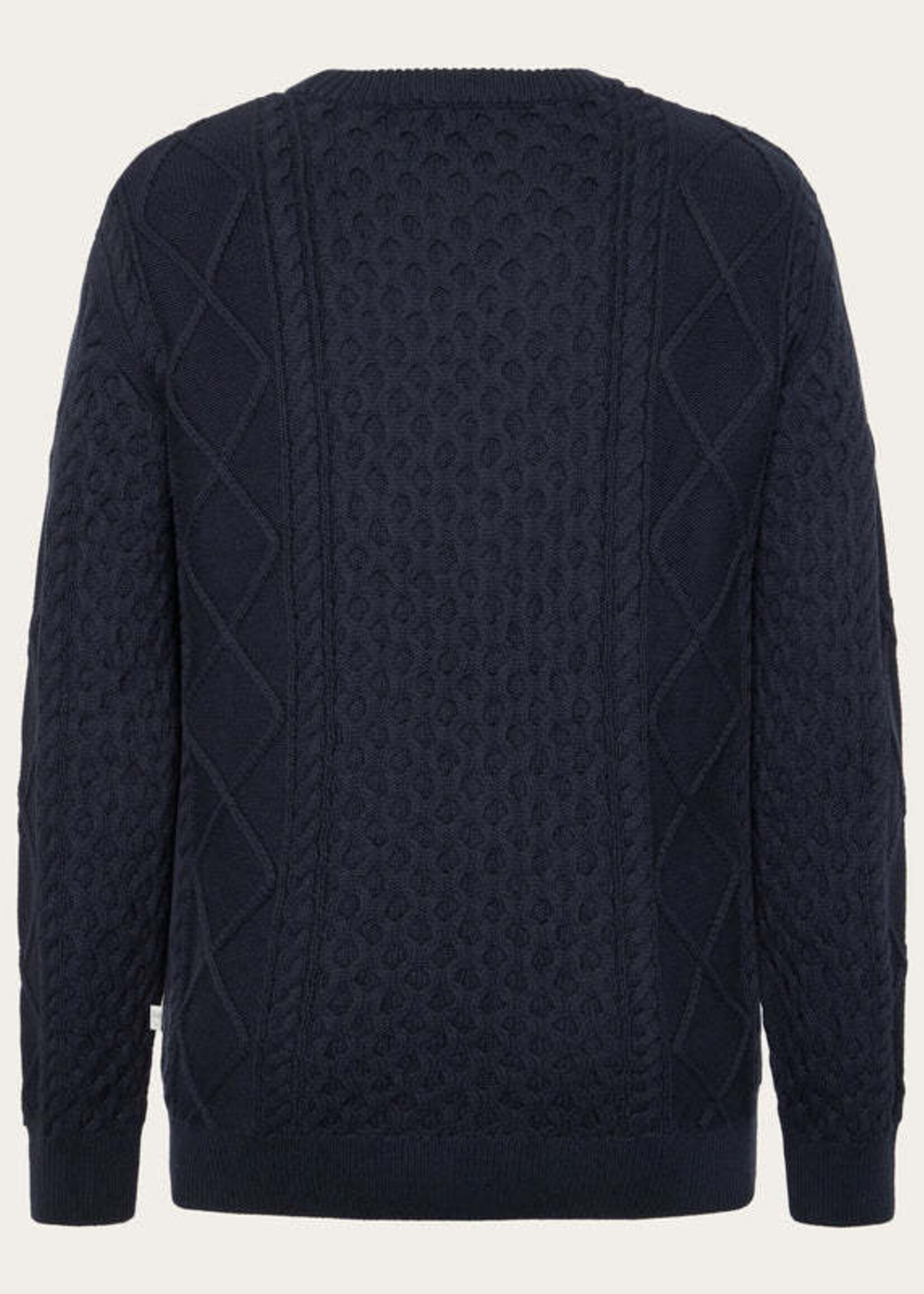 KNOWLEDGE COTTON APPAREL KNOWLEDGE COTTON APP OC CABLE KNIT NIGHT SKY