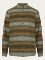 KNOWLEDGE COTTON APPAREL KNOWLEDGE COTTON APP OC CHECKED FLANEL SHIRT GREEN STRIPE