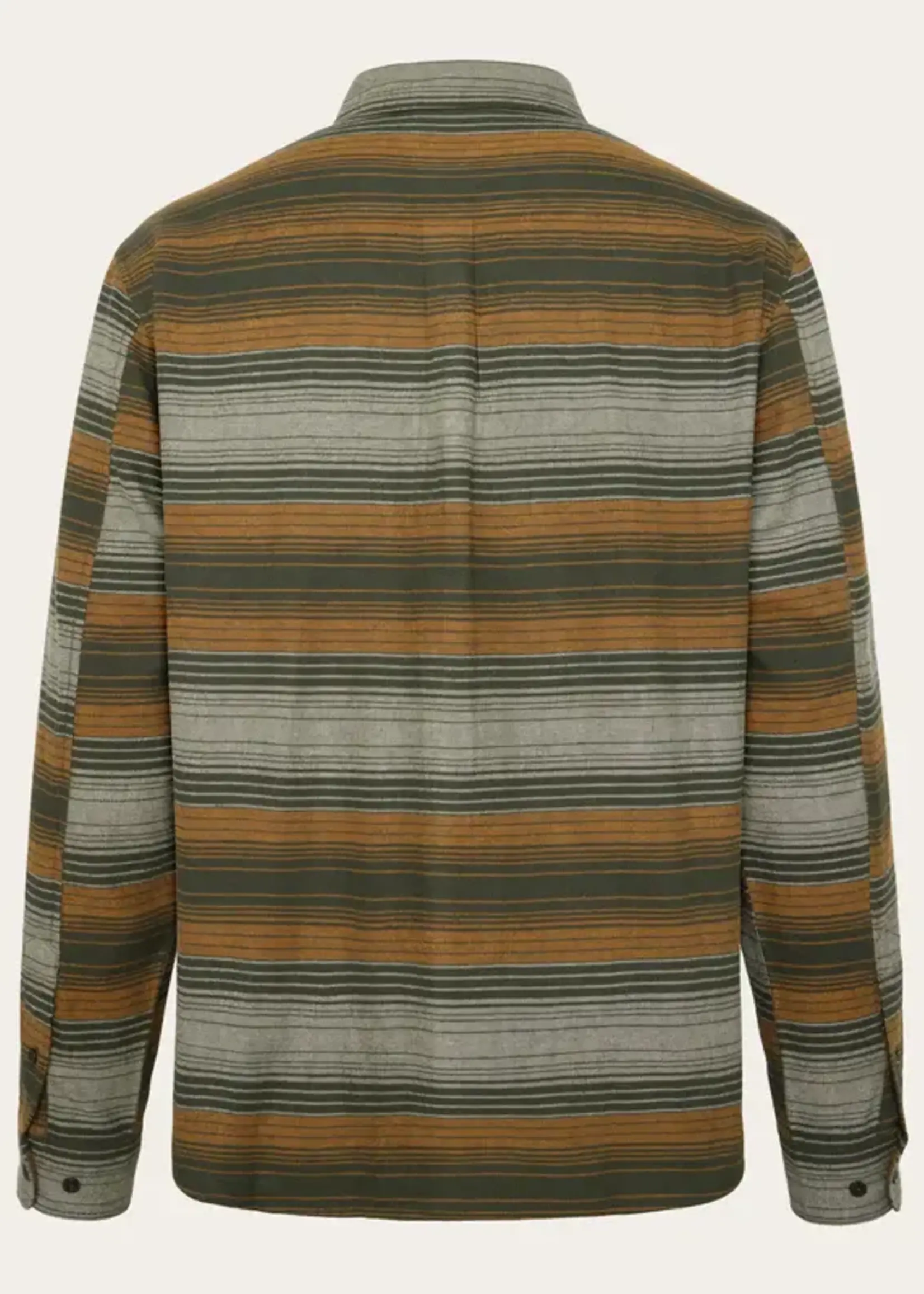 KNOWLEDGE COTTON APPAREL KNOWLEDGE COTTON APP OC CHECKED FLANEL SHIRT GREEN STRIPE