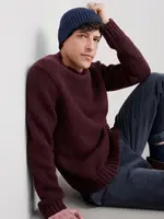 SEASALT CORNWALL SEASALT MEN’S BIZEN JUMPER MERLOT