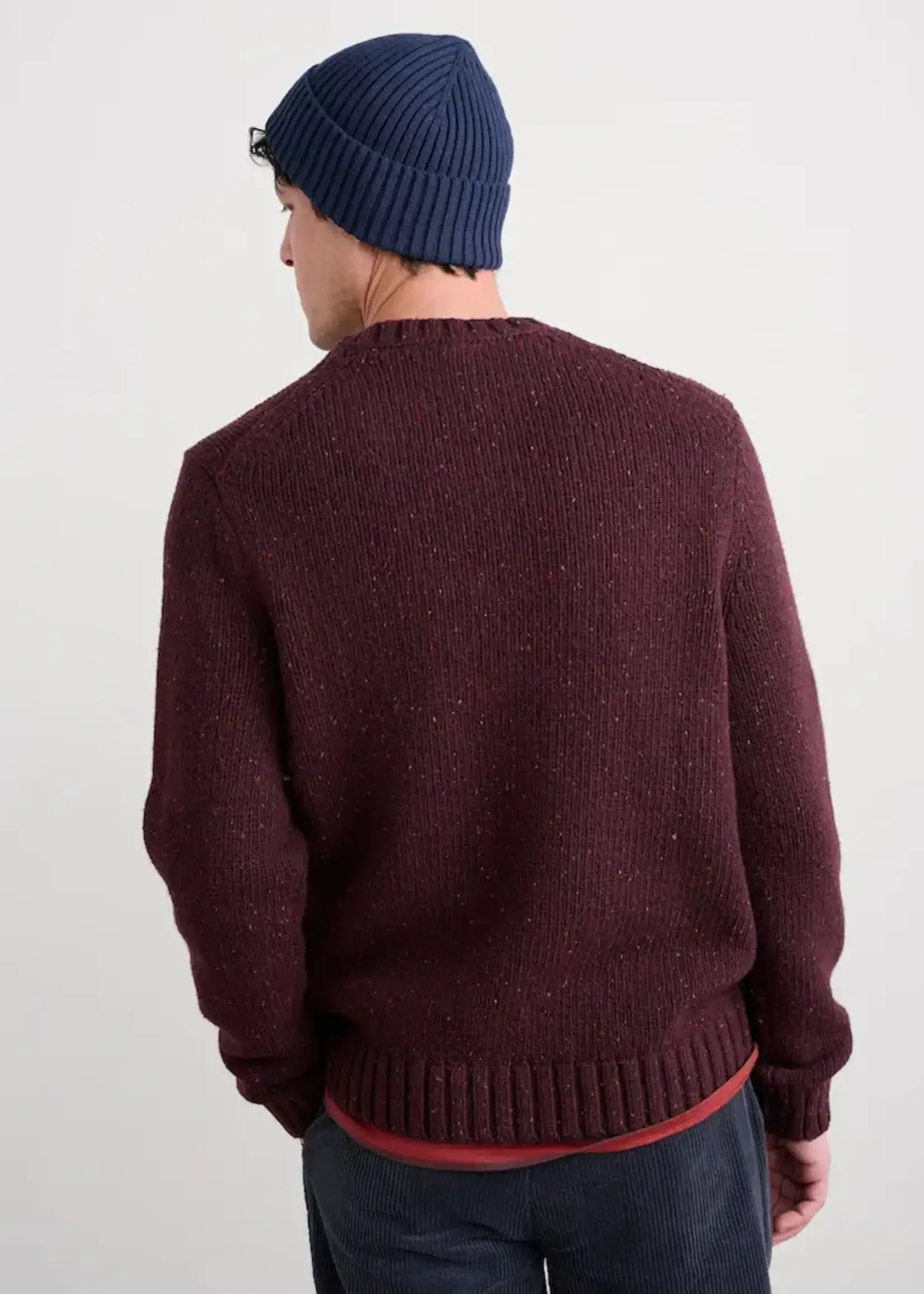 SEASALT CORNWALL SEASALT MEN’S BIZEN JUMPER MERLOT