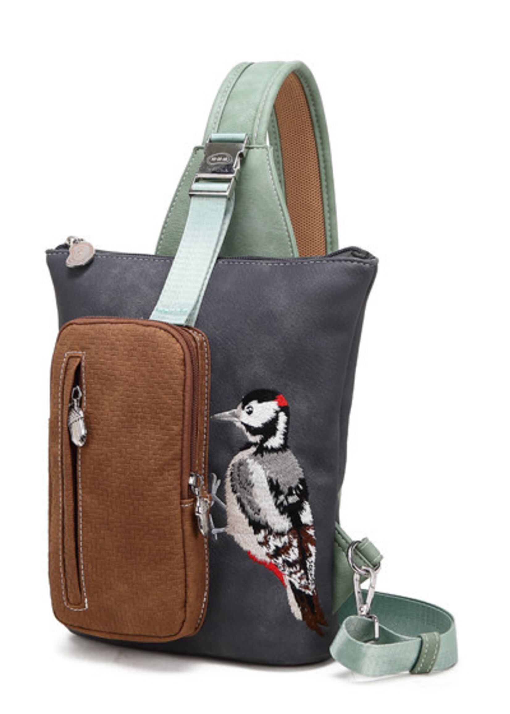 HIDIHI HIDIHI DRUMMER BACKPACK SLING BAND DARK GREY LIGHT GREEN DR08