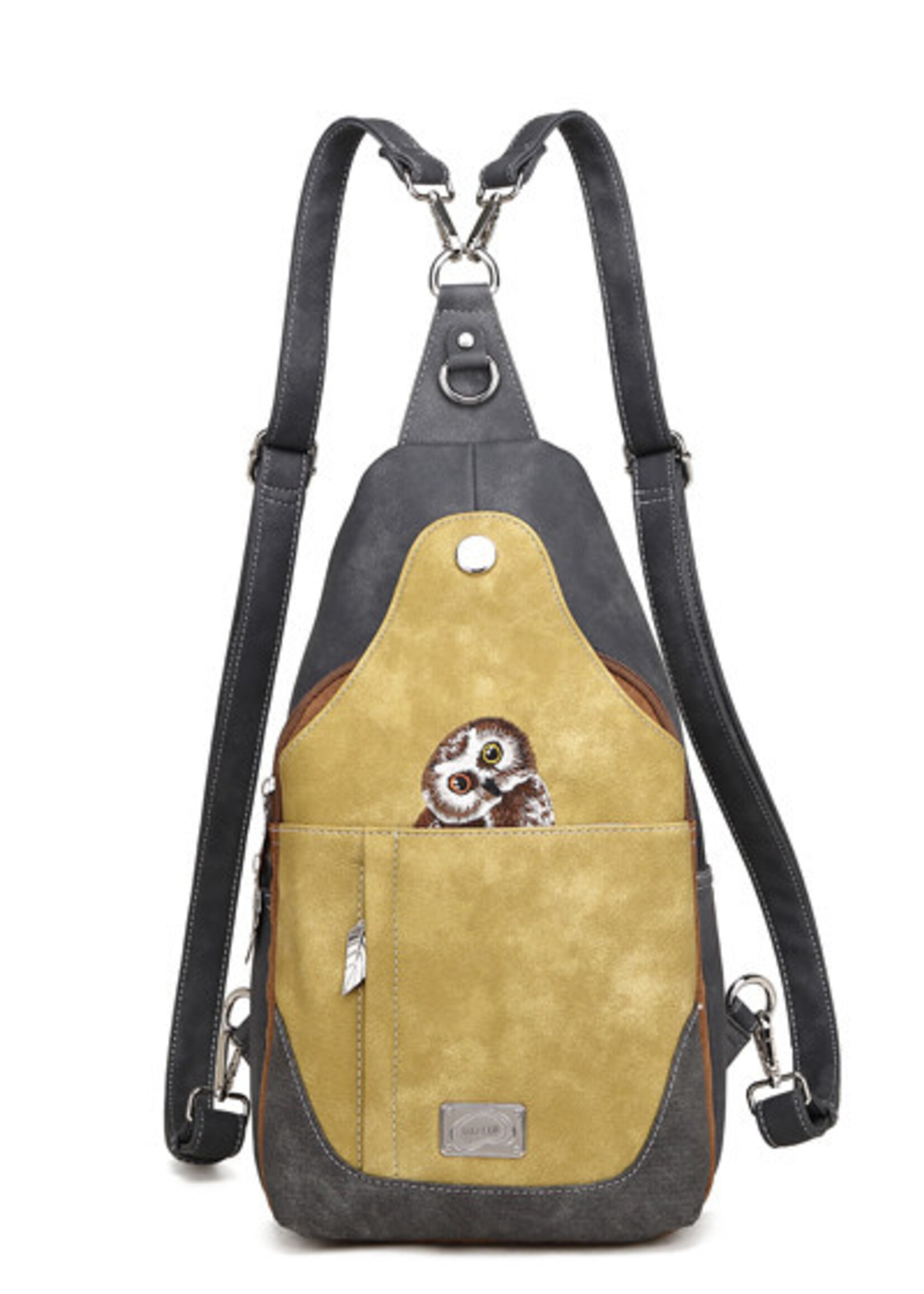 HIDIHI HIDIHI WANDER CROSS BODY DARK GREY YELLOW WA04