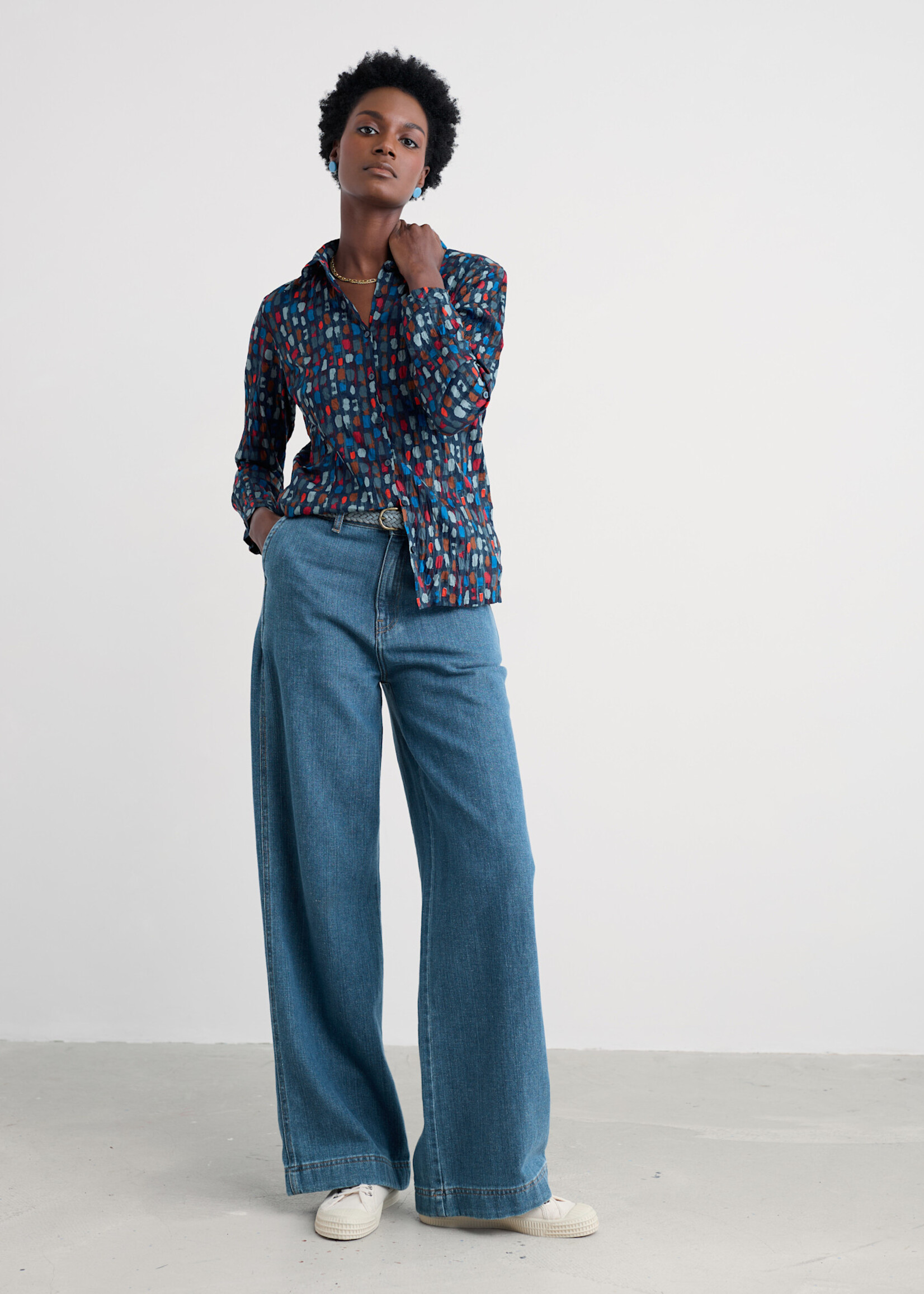 SEASALT CORNWALL SEASALT LARISSA SHIRT DYE STROKES DARK LUGGER