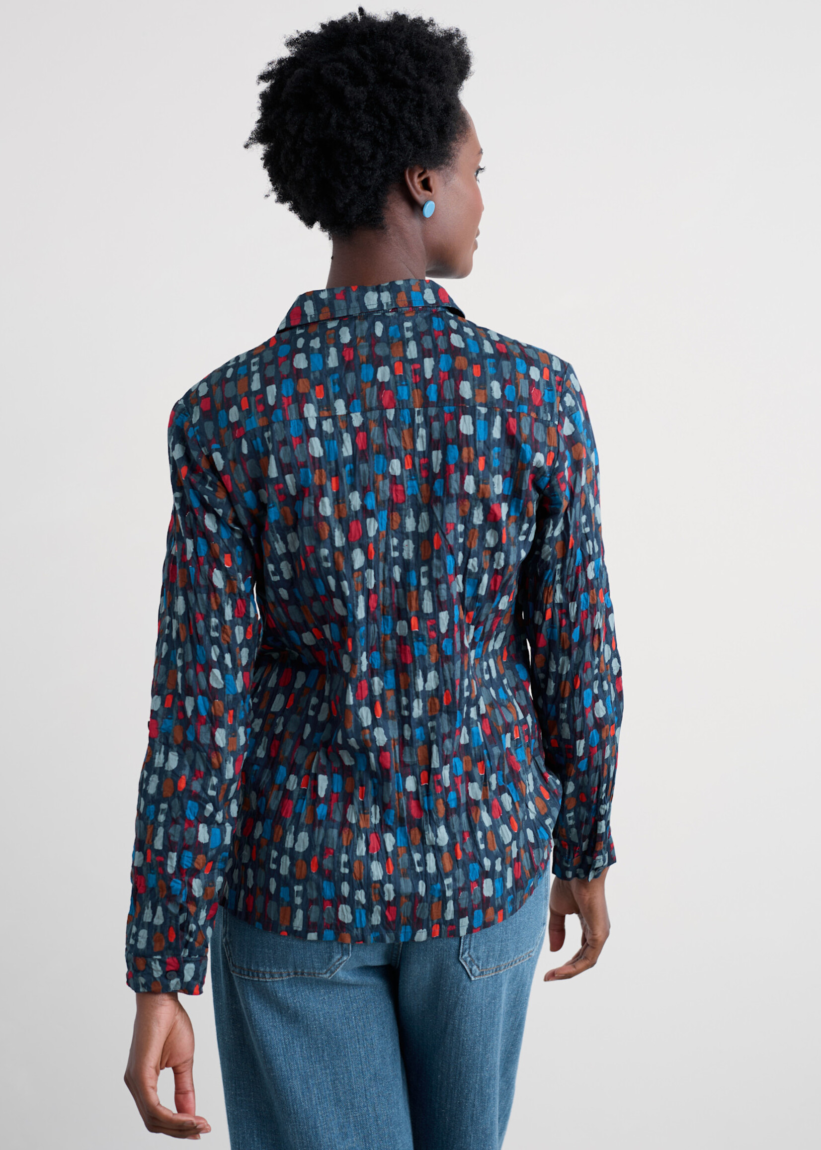 SEASALT CORNWALL SEASALT LARISSA SHIRT DYE STROKES DARK LUGGER