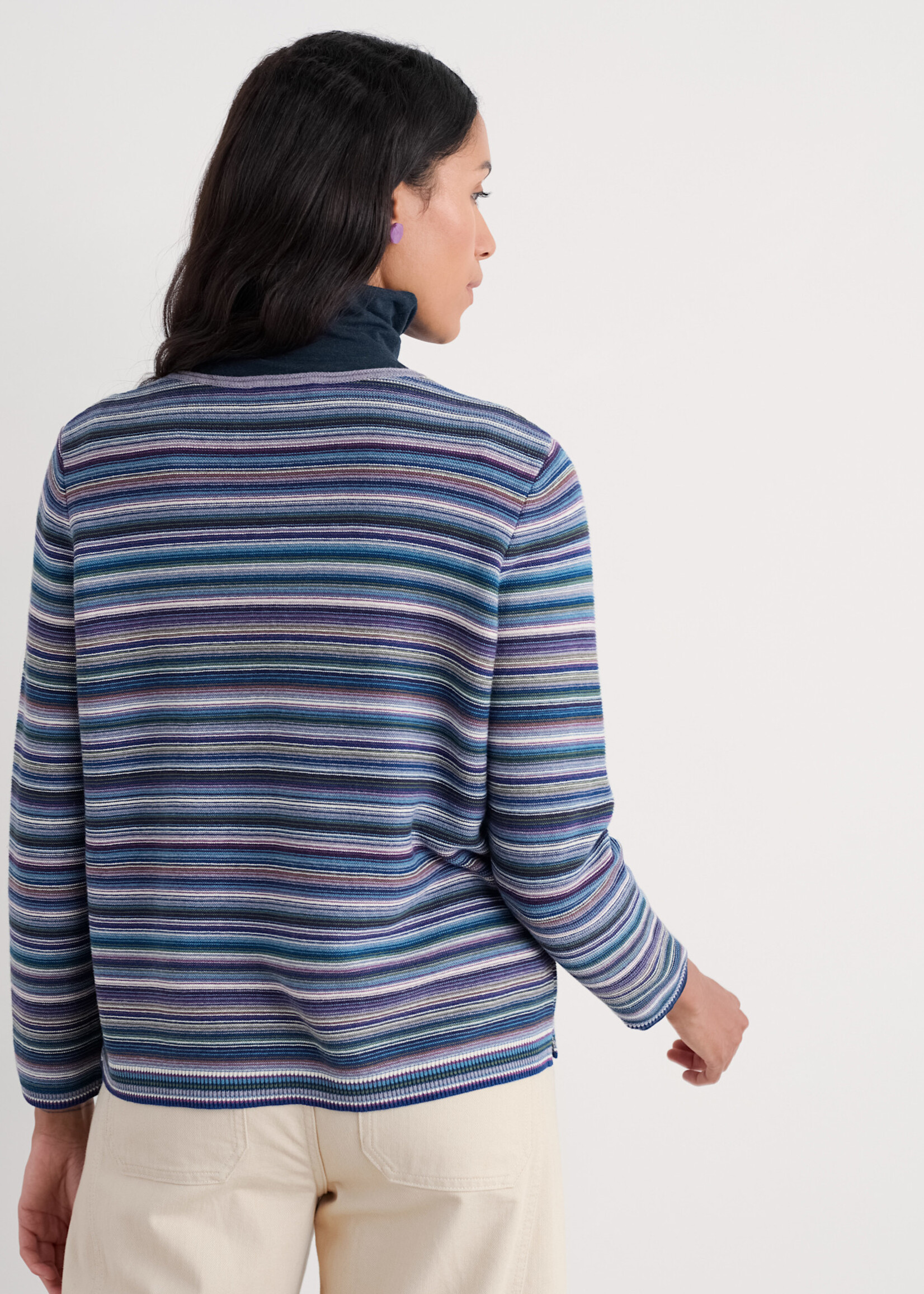 SEASALT CORNWALL SEASALT MAKERS JUMPER RIPPLE MARKS GRAPE THISTLE MIX