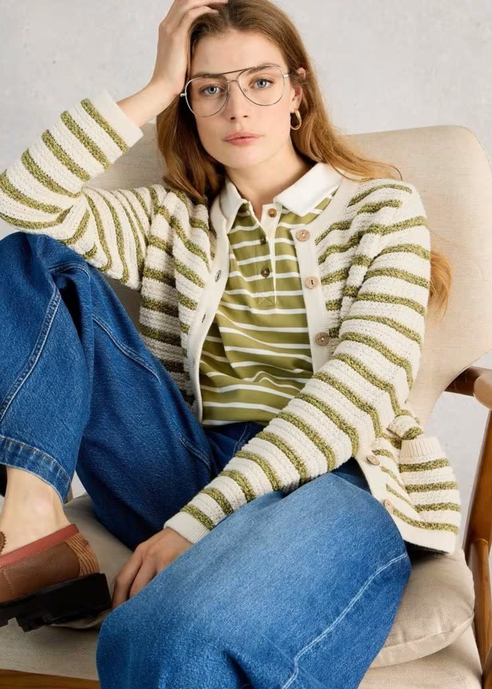 WHITE STUFF WHITE STUFF BELLE STRIPE CARDIGAN