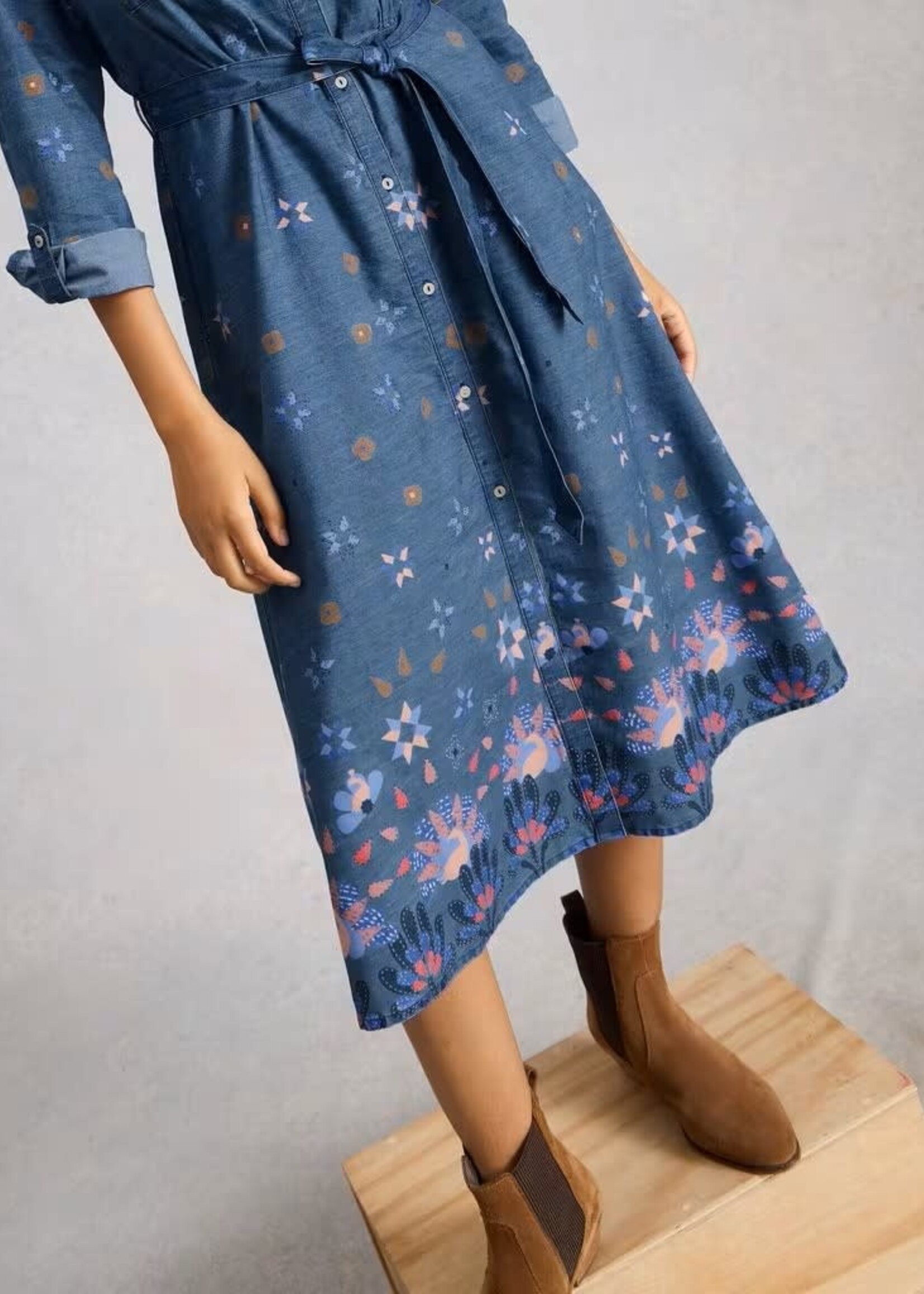 WHITE STUFF WHITE STUFF LANA DENIM MIDI DRESS