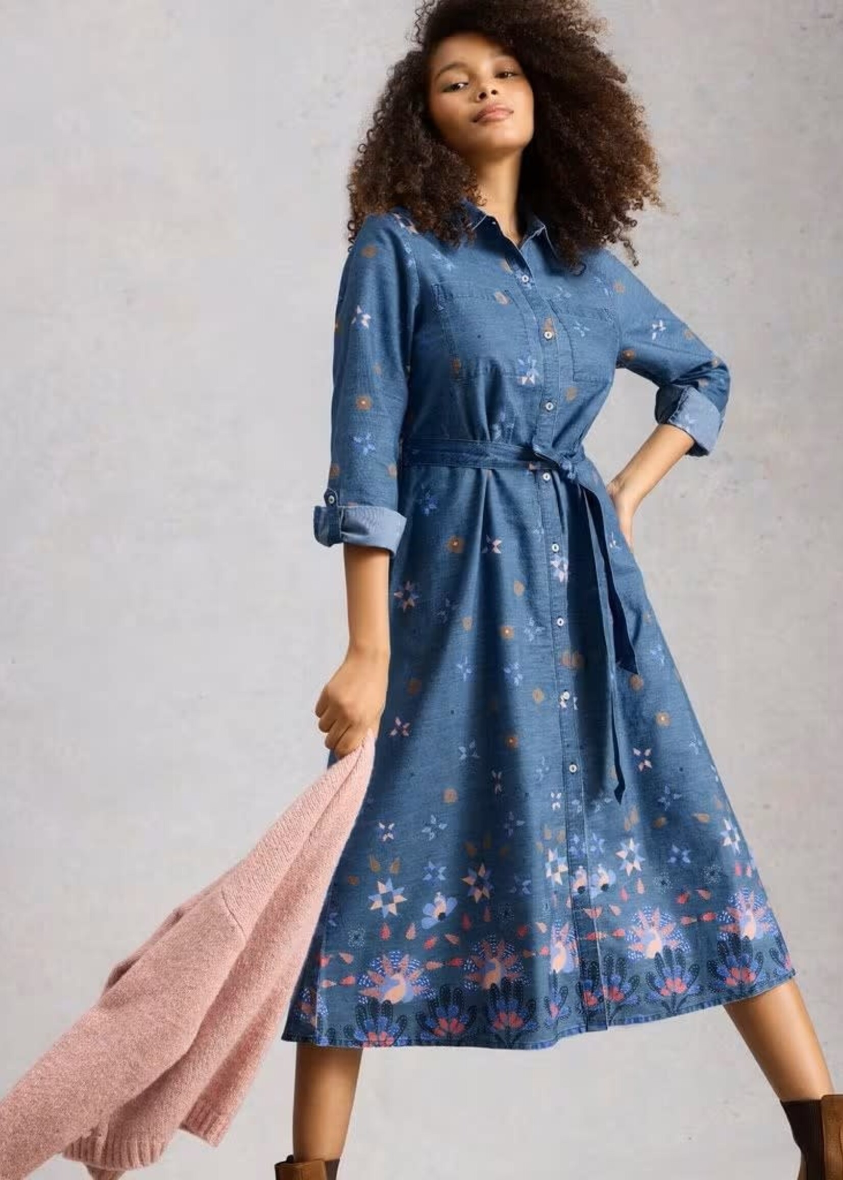 WHITE STUFF WHITE STUFF LANA DENIM MIDI DRESS