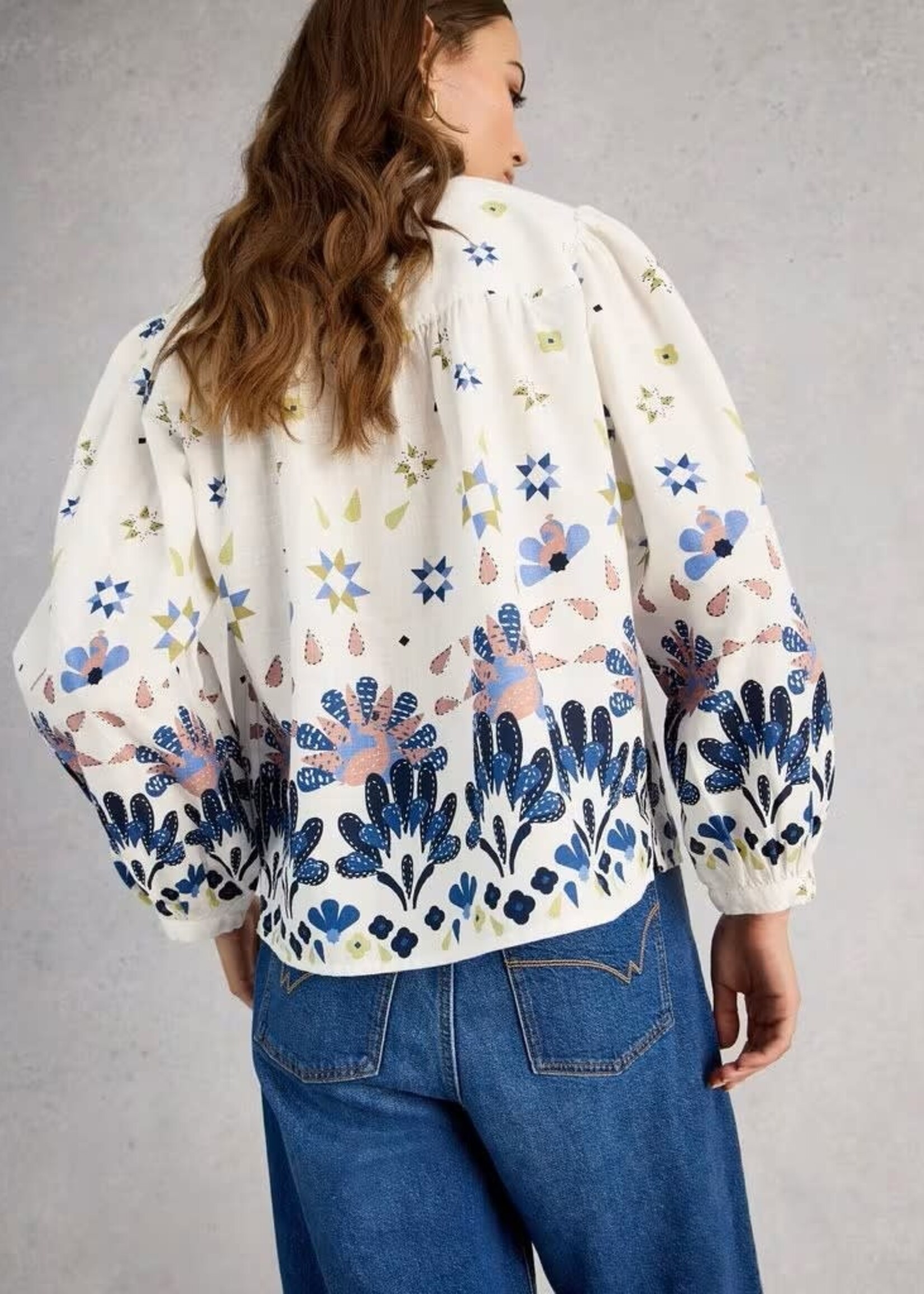 WHITE STUFF WHITE STUFF LANA TOP IVORY MULTI