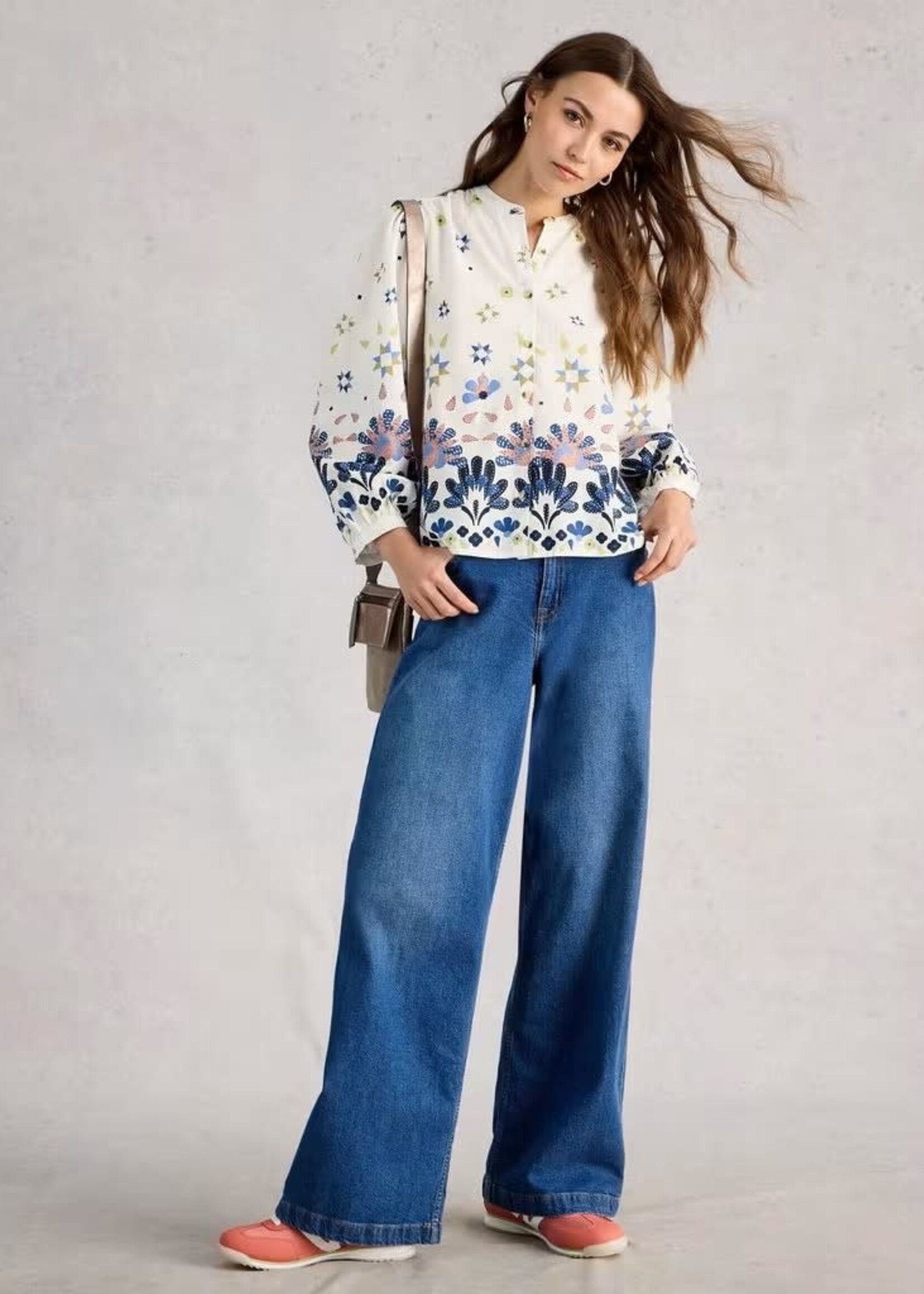 WHITE STUFF WHITE STUFF LANA TOP IVORY MULTI