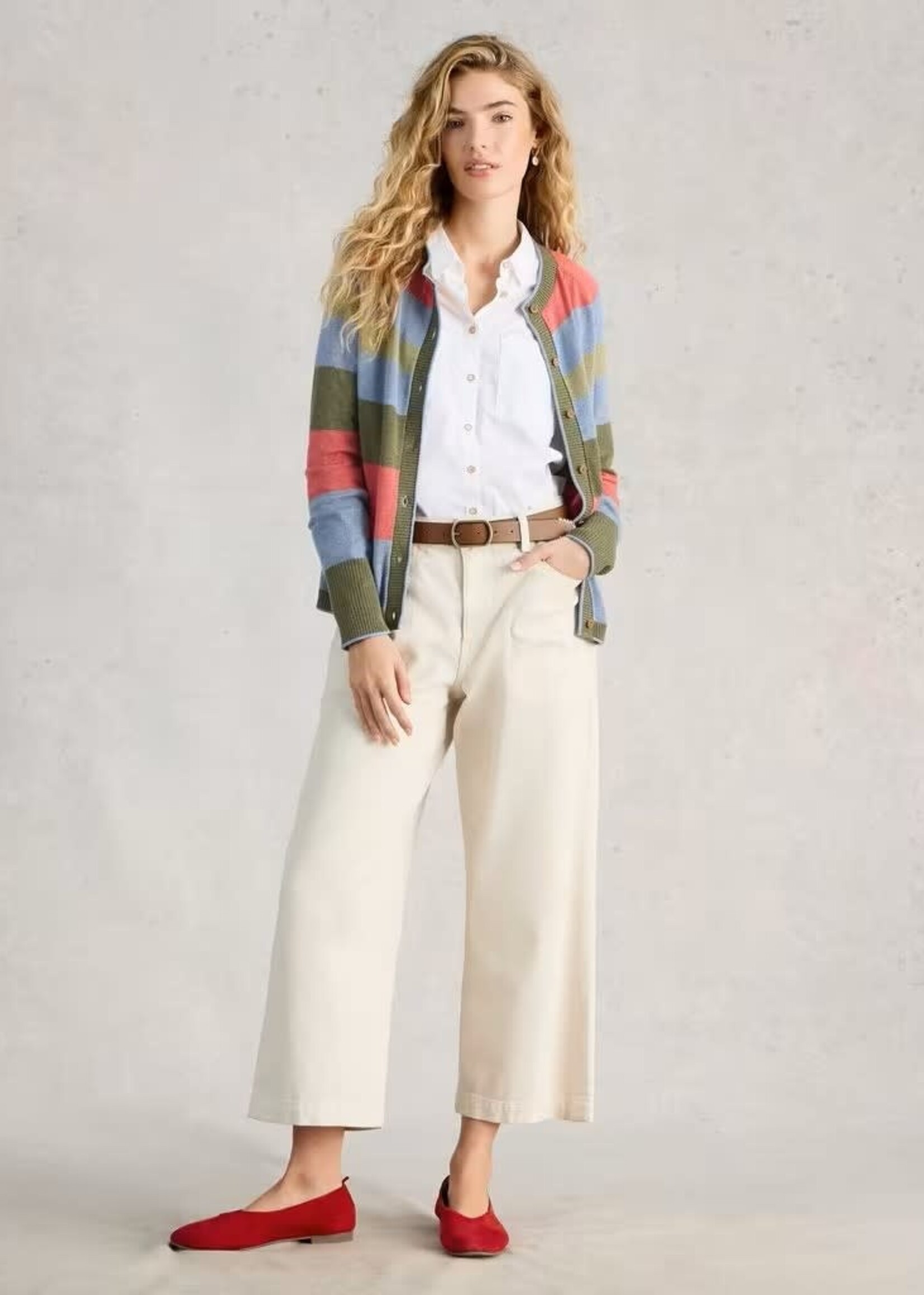 WHITE STUFF WHITE STUFF LULU STRIPE CARDIGAN STRIPE GREEN MULTI