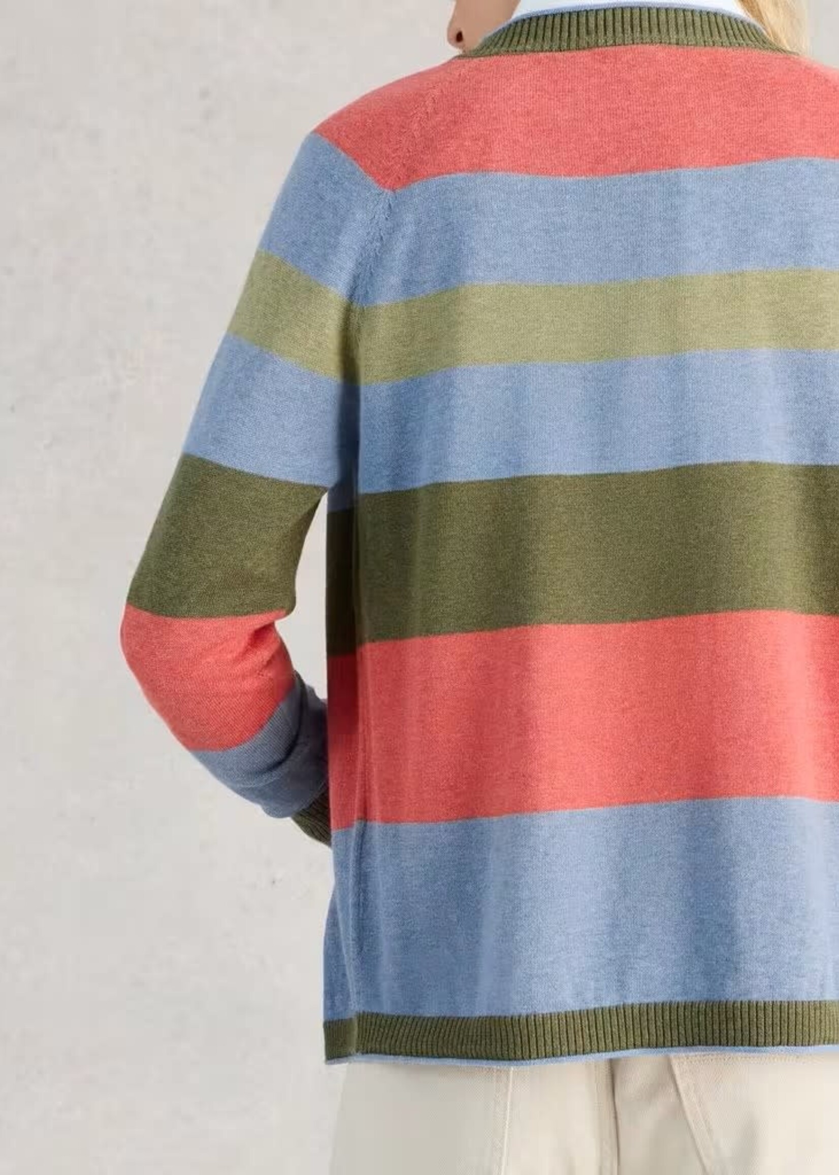 WHITE STUFF WHITE STUFF LULU STRIPE CARDIGAN STRIPE GREEN MULTI