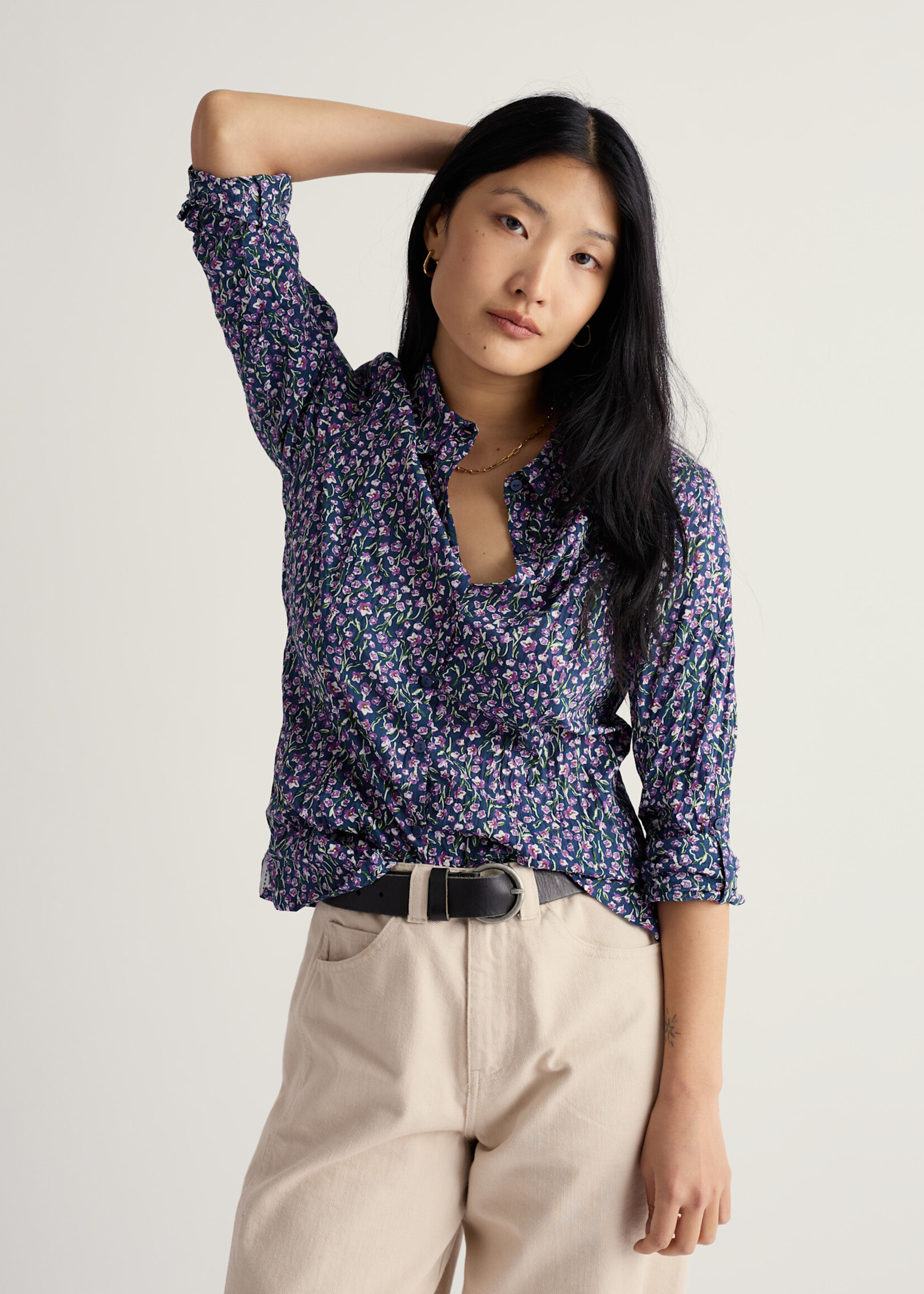 SEASALT CORNWALL SEASALT LARISSA SHIRT FLAX FLOWER BRIGHT ORCHID