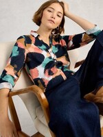 WHITE STUFF WHITE STUFF ANNIE JERSEY SHIRT NAVY PRINT