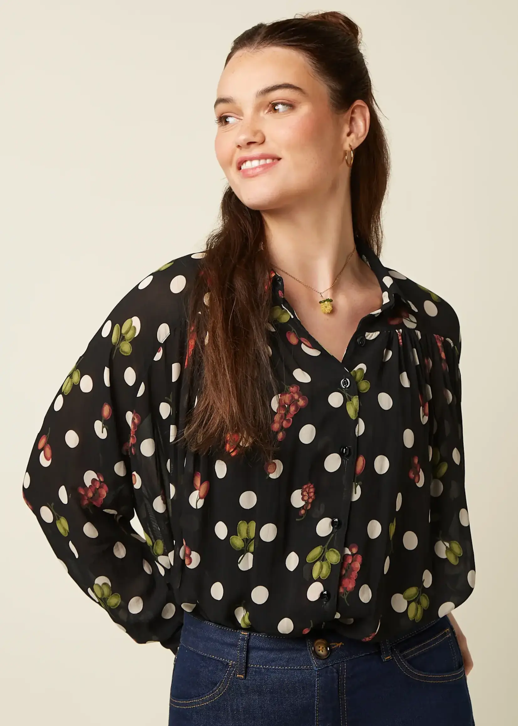 KING LOUIE KING LOUIE LEILA BLOUSE BRINY BLACK