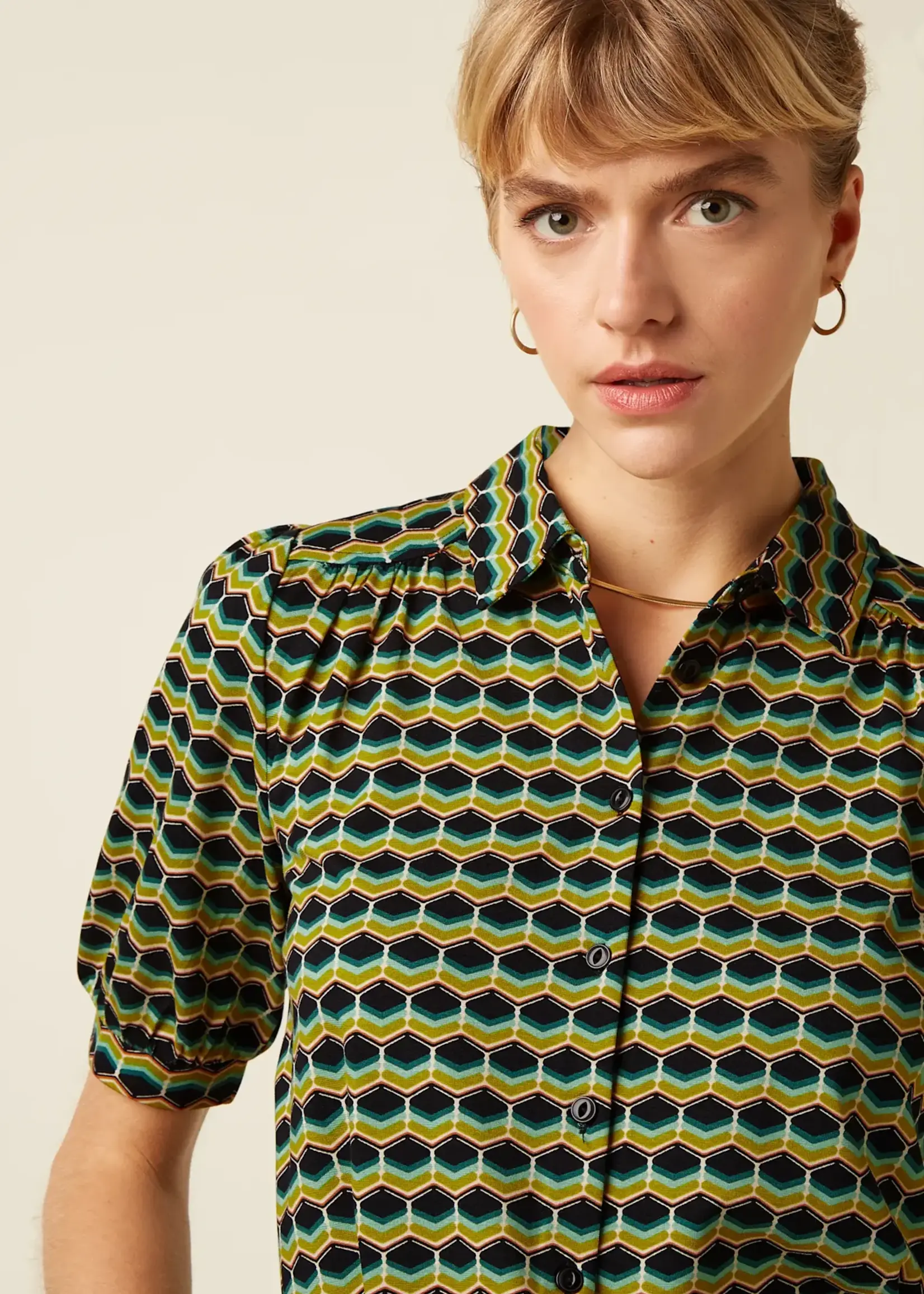 KING LOUIE KING LOUIE CARINA BLOUSE DRIFT PONDEROSA GREEN