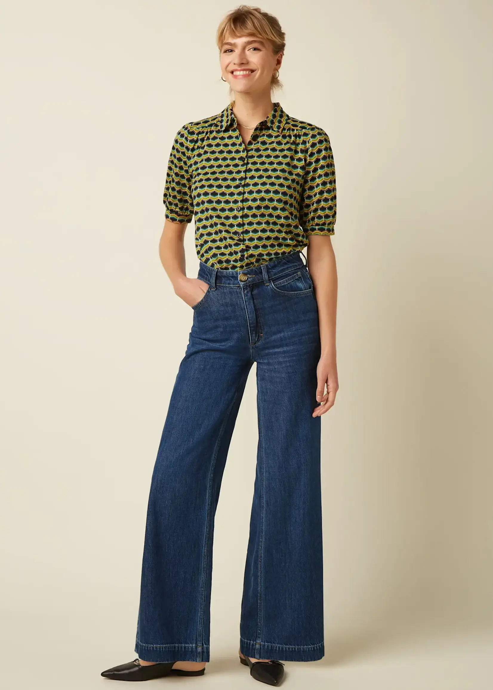 KING LOUIE KING LOUIE CARINA BLOUSE DRIFT PONDEROSA GREEN