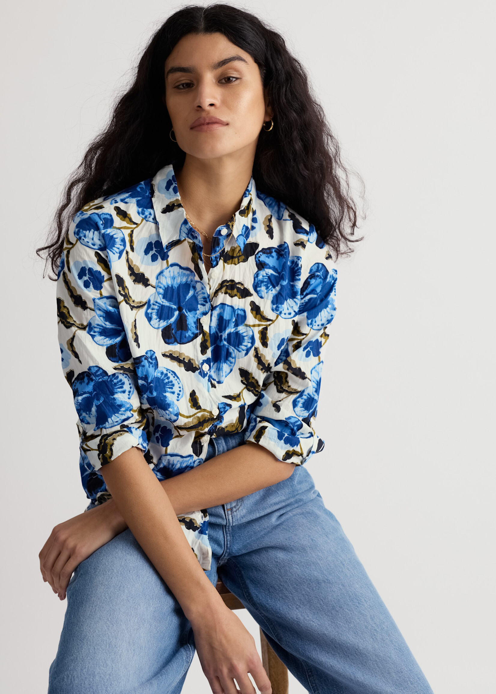 SEASALT CORNWALL SEASALT LARISSA SHIRT SPRING PANSY CHALK