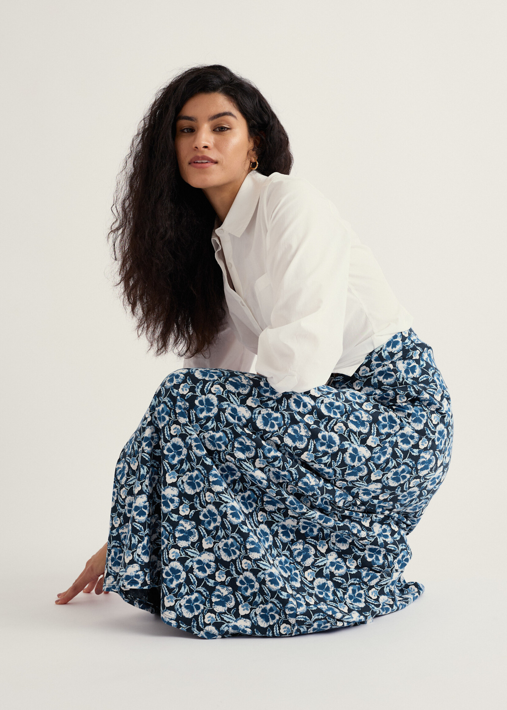 SEASALT CORNWALL SEASALT ROSE SKIRT SPRING PANSY MARITIME