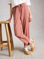WHITE STUFF WHITE STUFF ELLE LINEN BLEND TROUSER DUS PINK