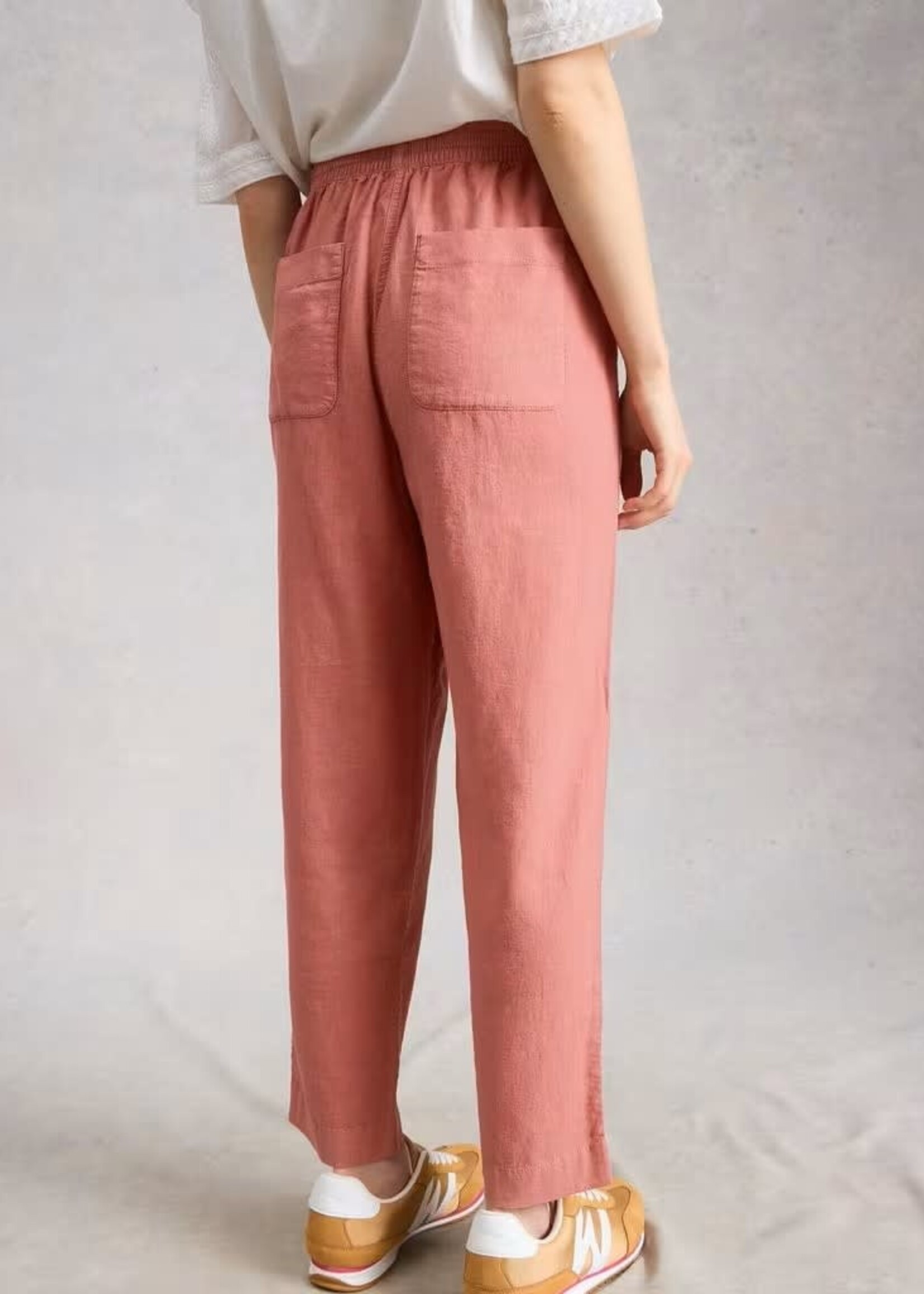 WHITE STUFF WHITE STUFF ELLE LINEN BLEND TROUSER DUS PINK