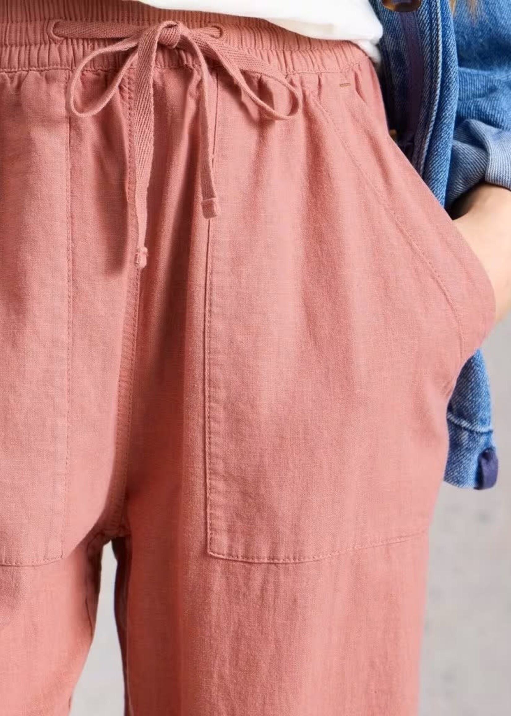 WHITE STUFF WHITE STUFF ELLE LINEN BLEND TROUSER DUS PINK