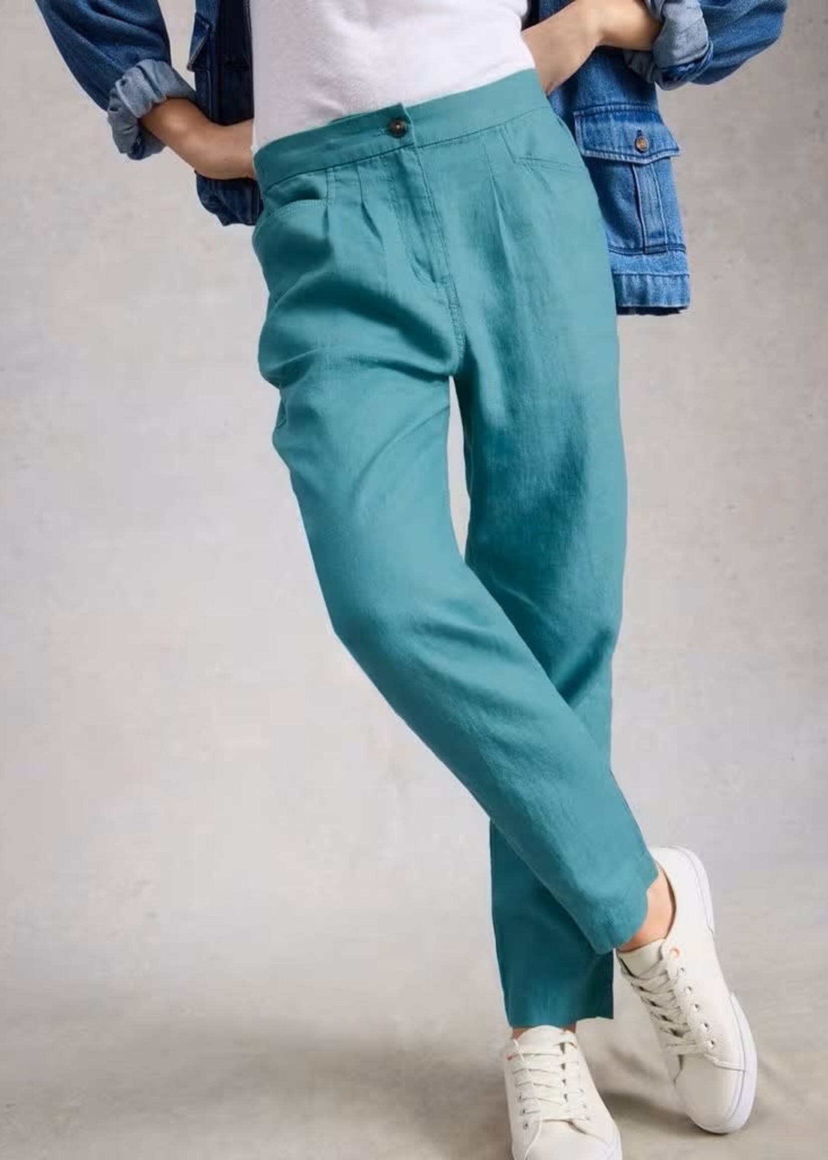 WHITE STUFF WHITE STUFF ROWENA LINEN TROUSER MID TEAL