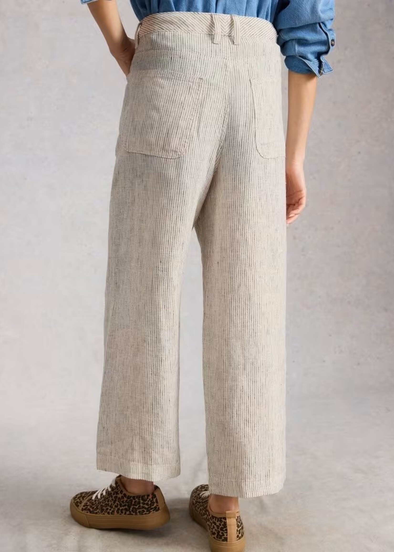 WHITE STUFF WHITE STUFF TIA LINEN WIDE LEG CROP TROUSER IVORY MULTI