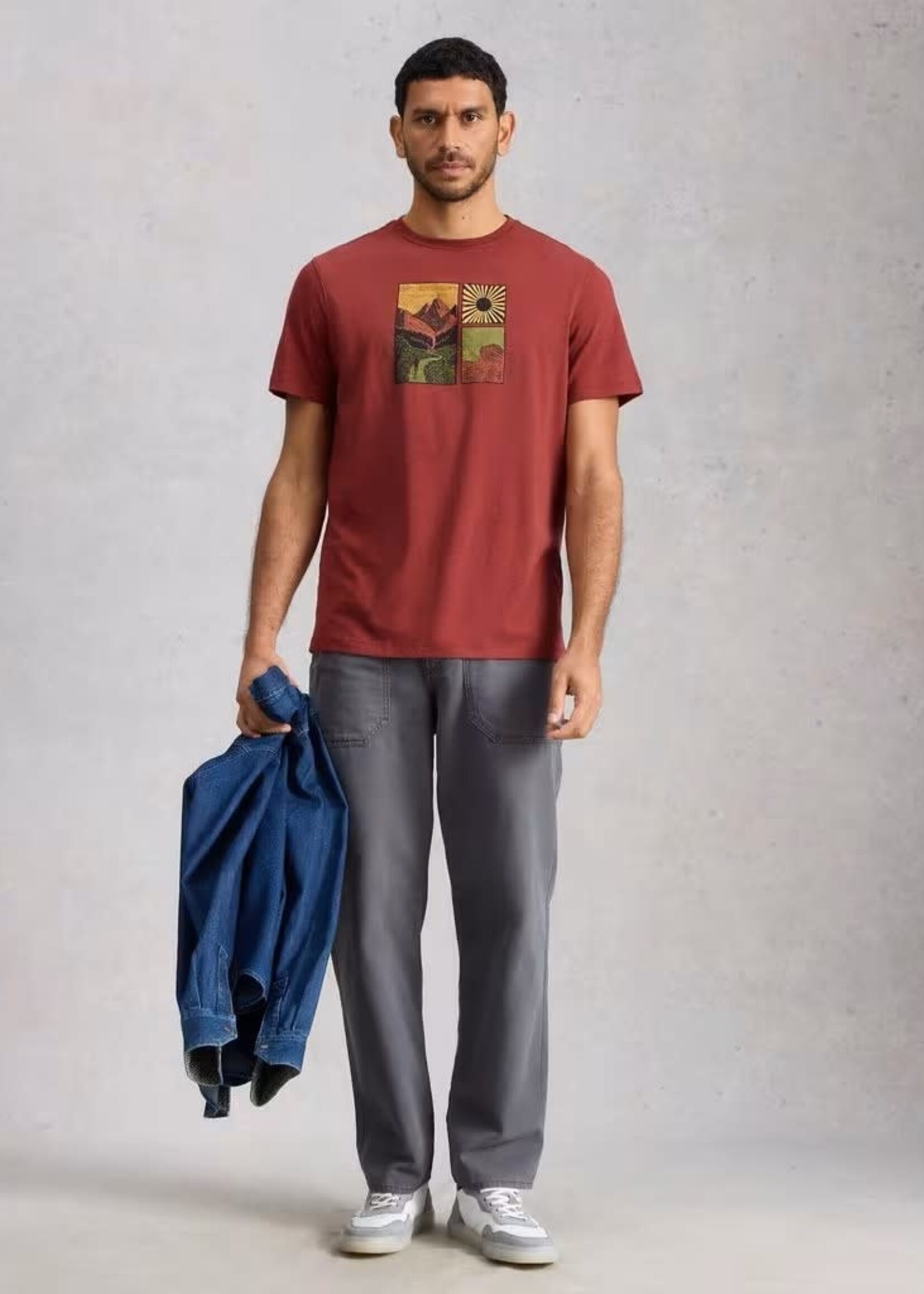 WHITE STUFF WHITE STUFF ABERSOCH HIKE GRAPHIC TEE RED PRINT