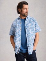WHITE STUFF WHITE STUFF HAYLE SS LEAF PRINT SHIRT WHITE PRINT NAVY