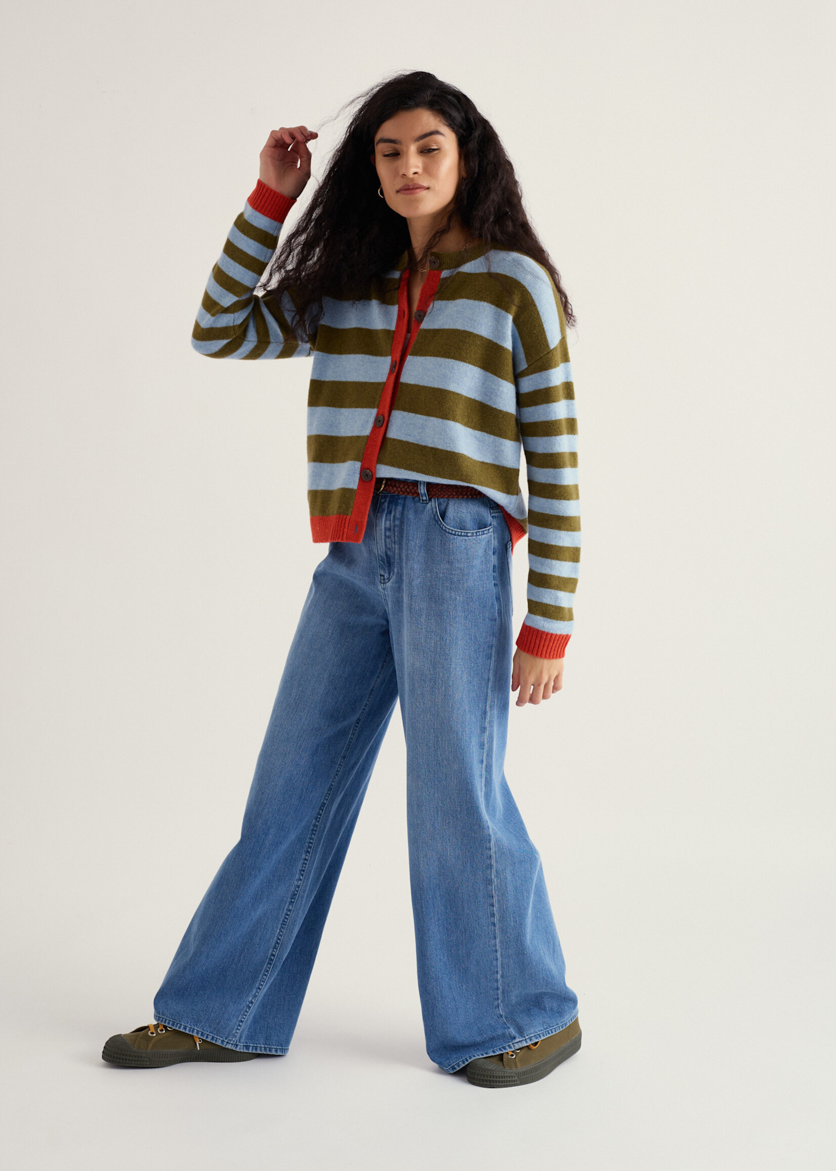 SEASALT CORNWALL SEASALT PINWELL CARDIGAN BRIGHT SHAPE SEAGRASS MIX