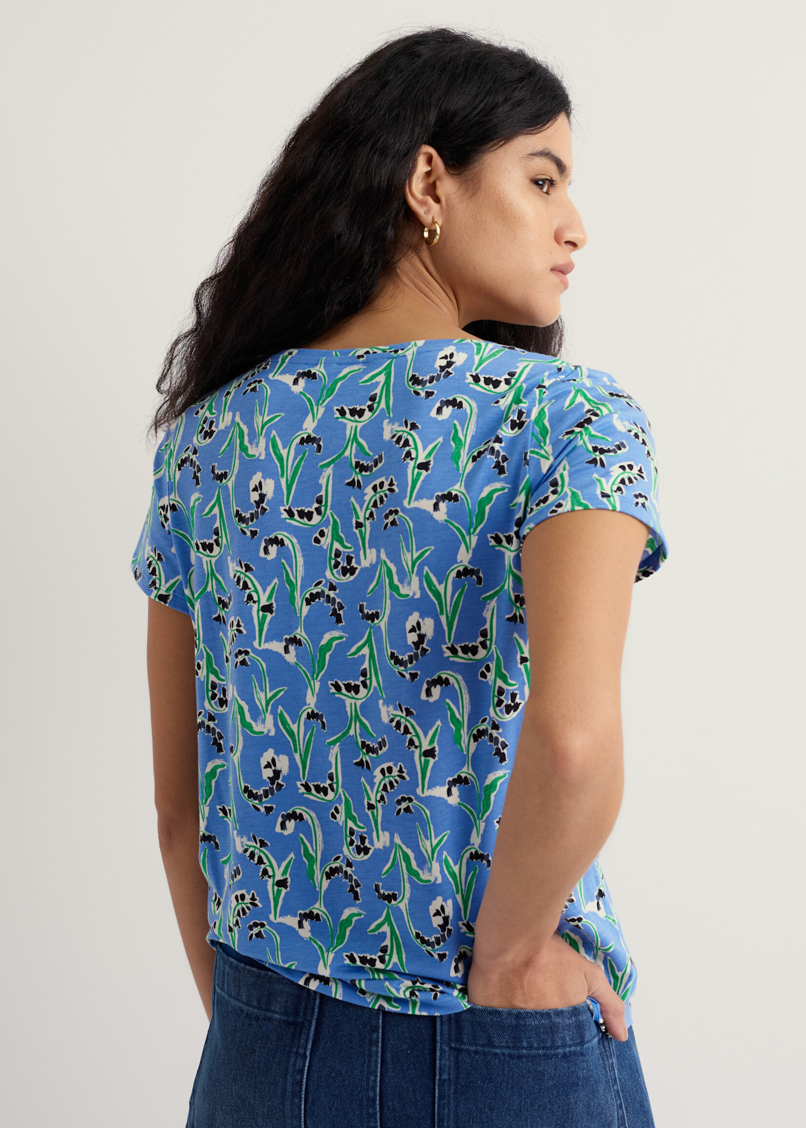 SEASALT CORNWALL SEASALT APPLETREE T SHIRT PAINTY BLUEBELL SAIL