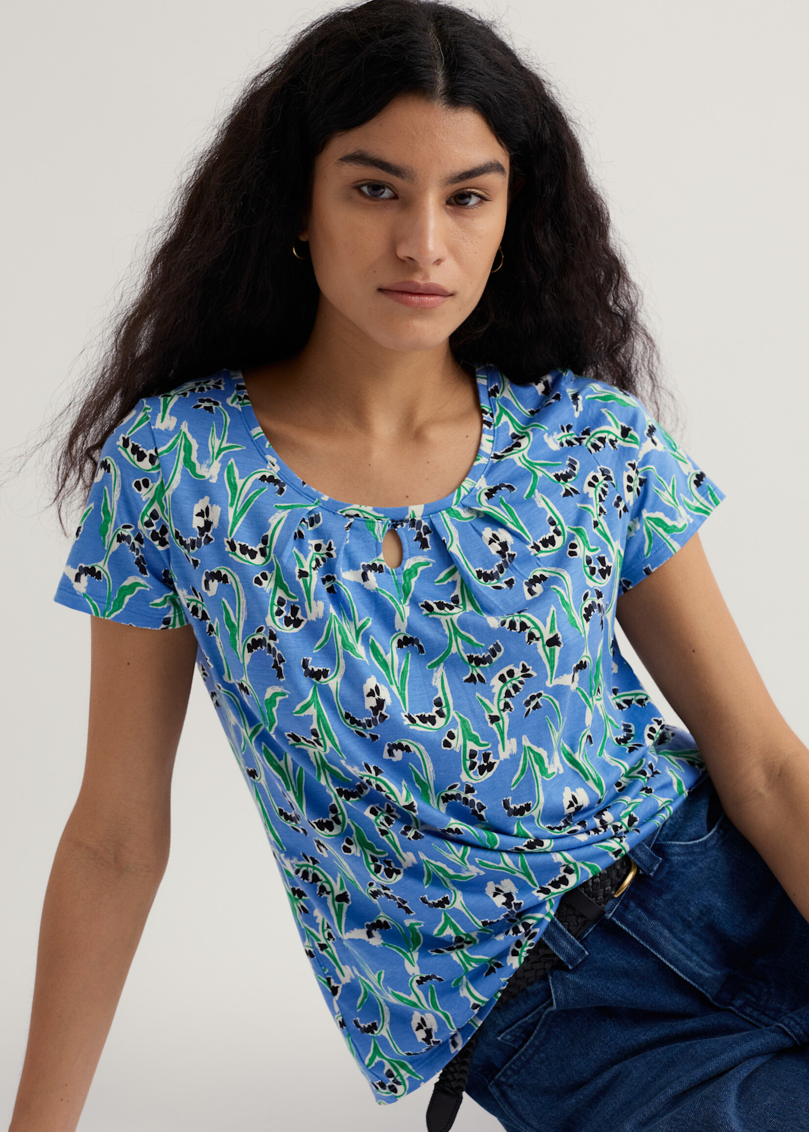 SEASALT CORNWALL SEASALT APPLETREE T SHIRT PAINTY BLUEBELL SAIL