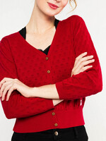 BLUTSGESCHWISTER BLUTSGESCHWISTER SWEET PETITE TASTY CHERRY KNIT CARDIGAN