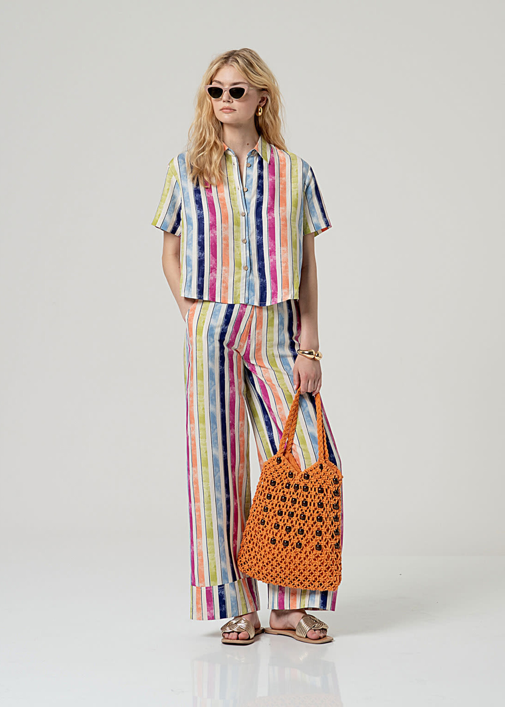 SURKANA SURKANA  WIDE LEG PANTS MULTI STRIPE