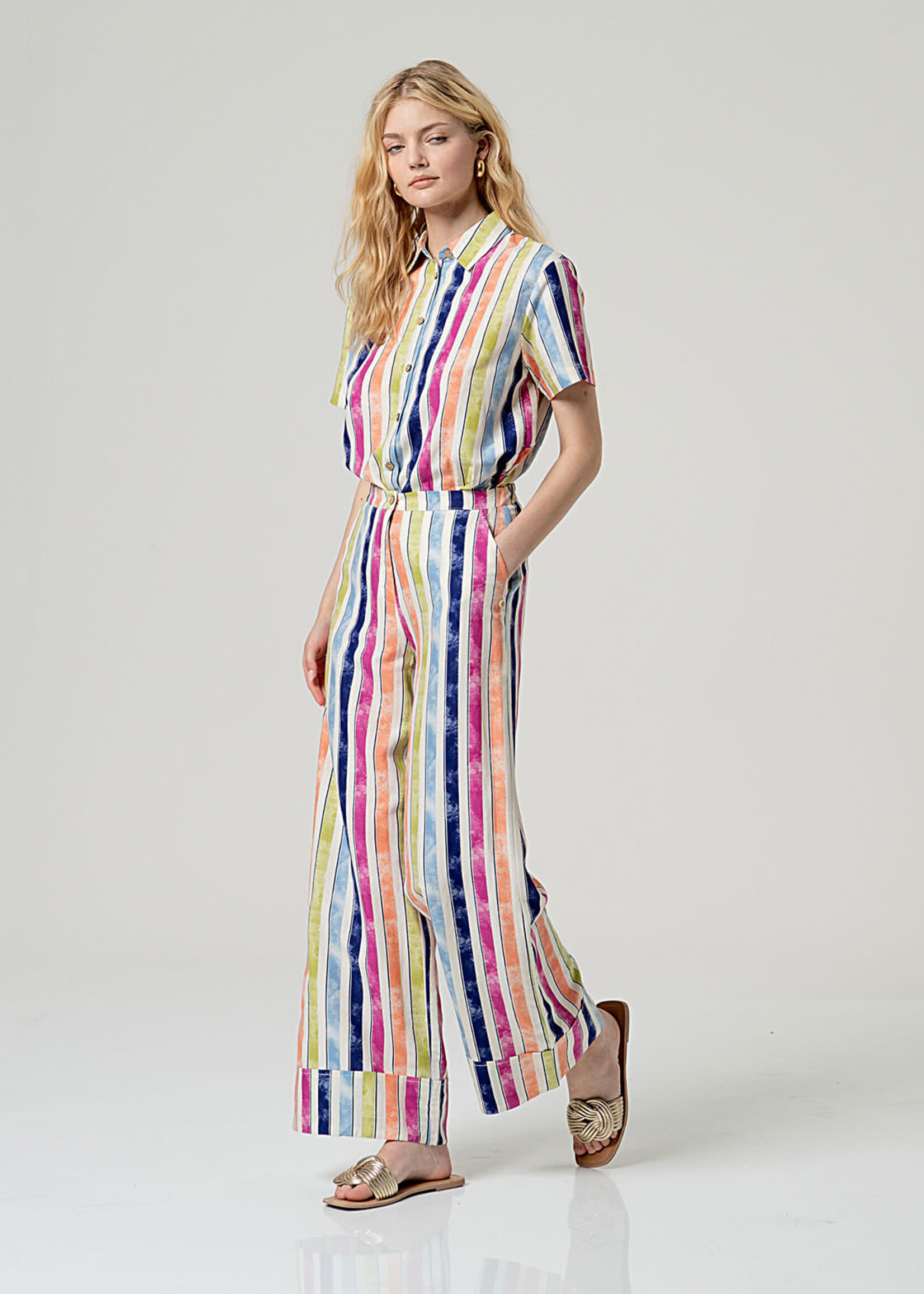 SURKANA SURKANA  WIDE LEG PANTS MULTI STRIPE