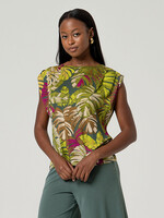 SURKANA SURKANA  SLEEVELESS TOP WITH DRAPING GREEN