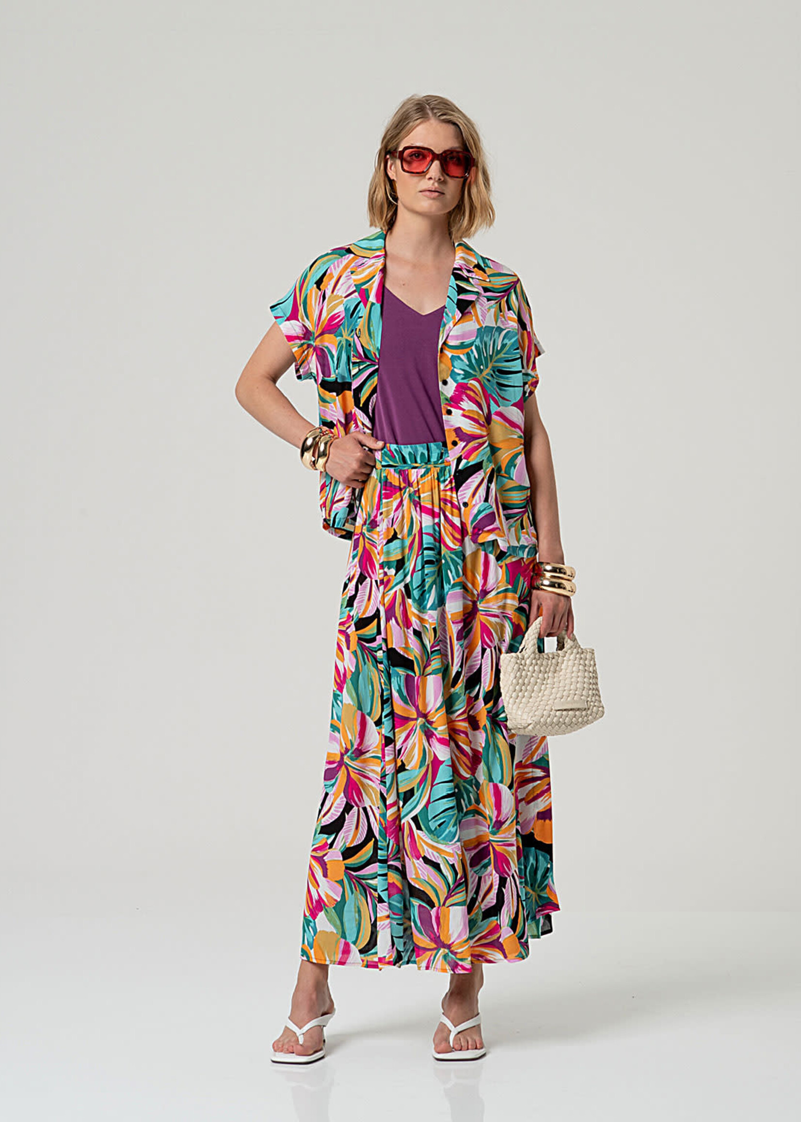 SURKANA SURKANA V NECK STRAP TOP PURPLE