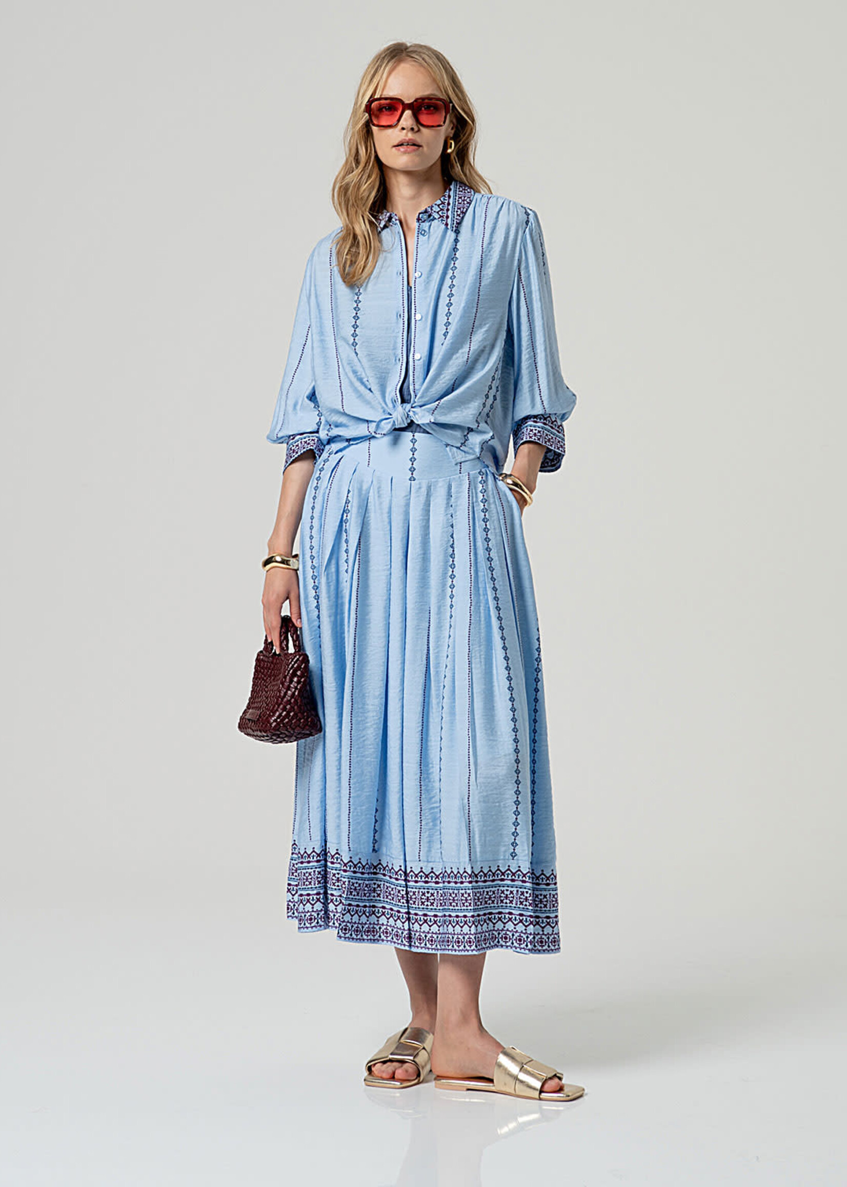 SURKANA SURKANA 3/4 WIDE SLEEVE SHIRT SKYE BLUE