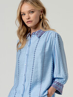 SURKANA SURKANA 3/4 WIDE SLEEVE SHIRT SKYE BLUE