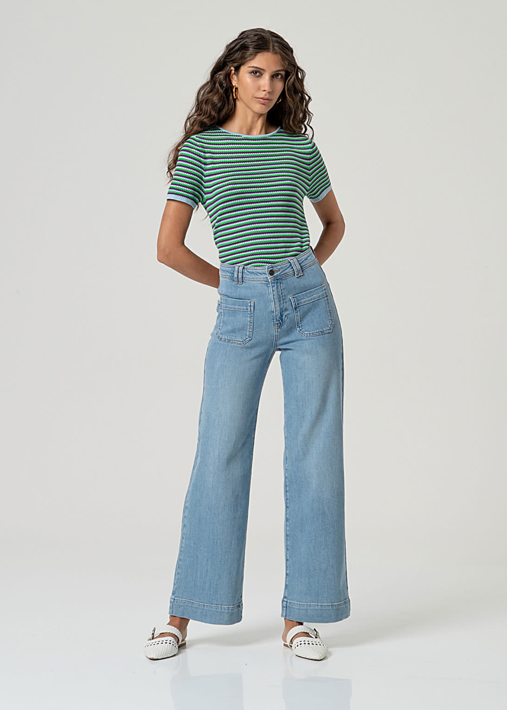 SURKANA SURKANA WIDE LEG PANTS SKY BLUE DENIM