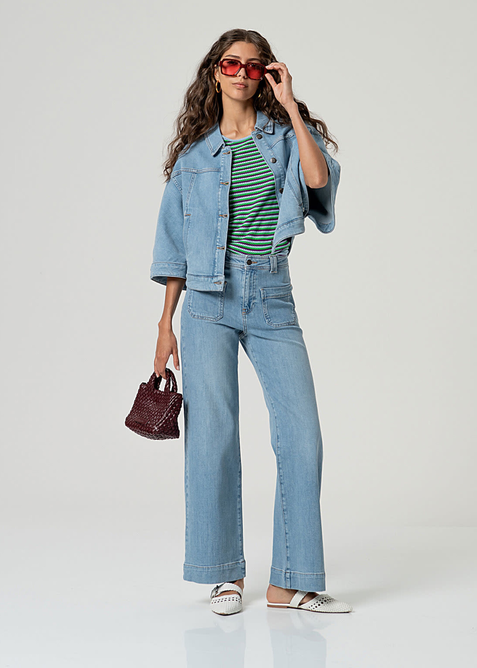 SURKANA SURKANA WIDE LEG PANTS SKY BLUE DENIM