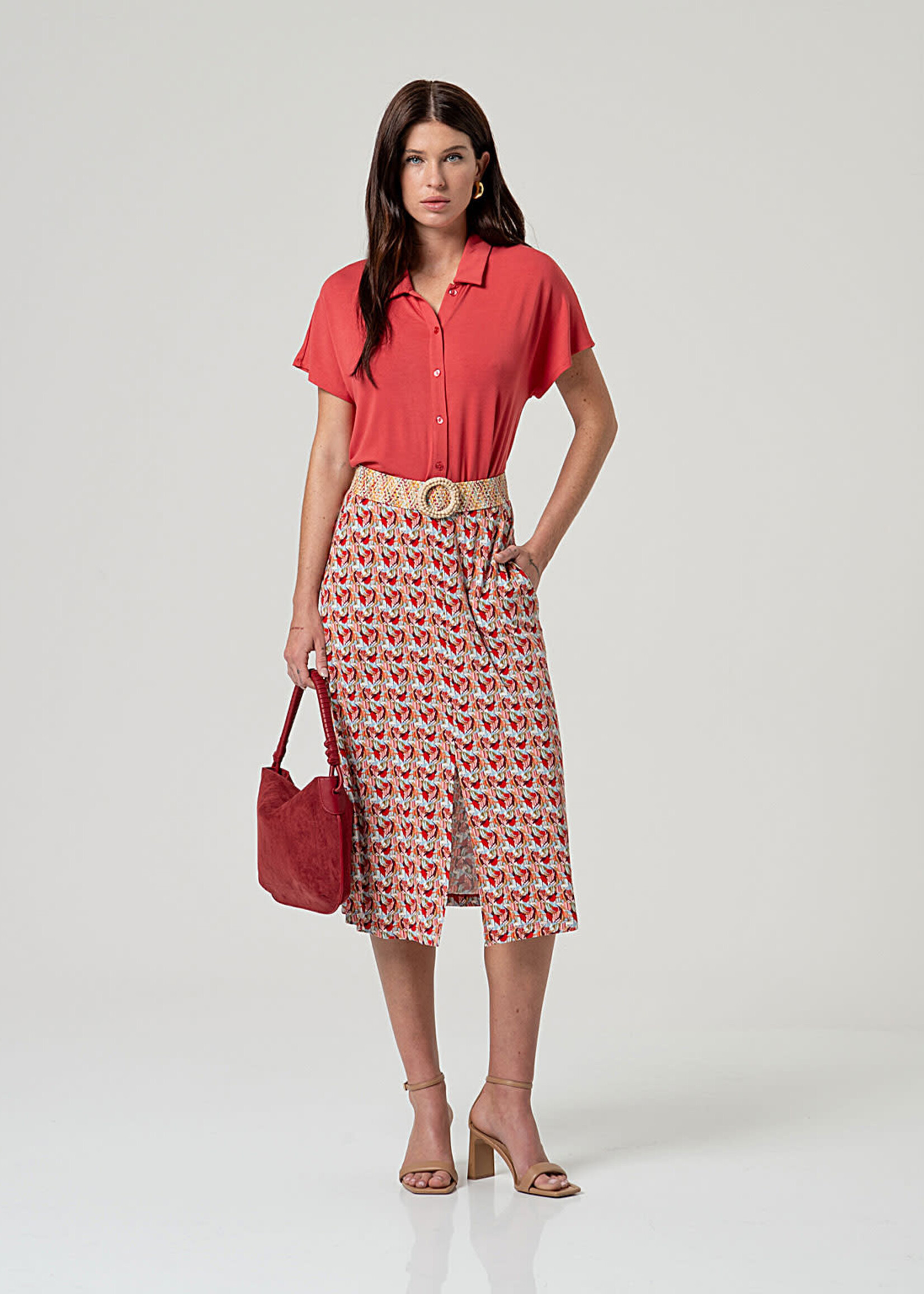 SURKANA SURKANA SS SHIRT TOP RED